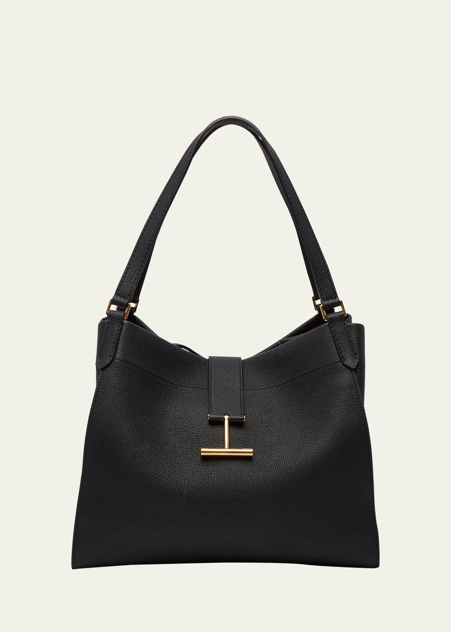 Tom Ford Tara Large Grain Leather Tote Bag In 1n001 Black