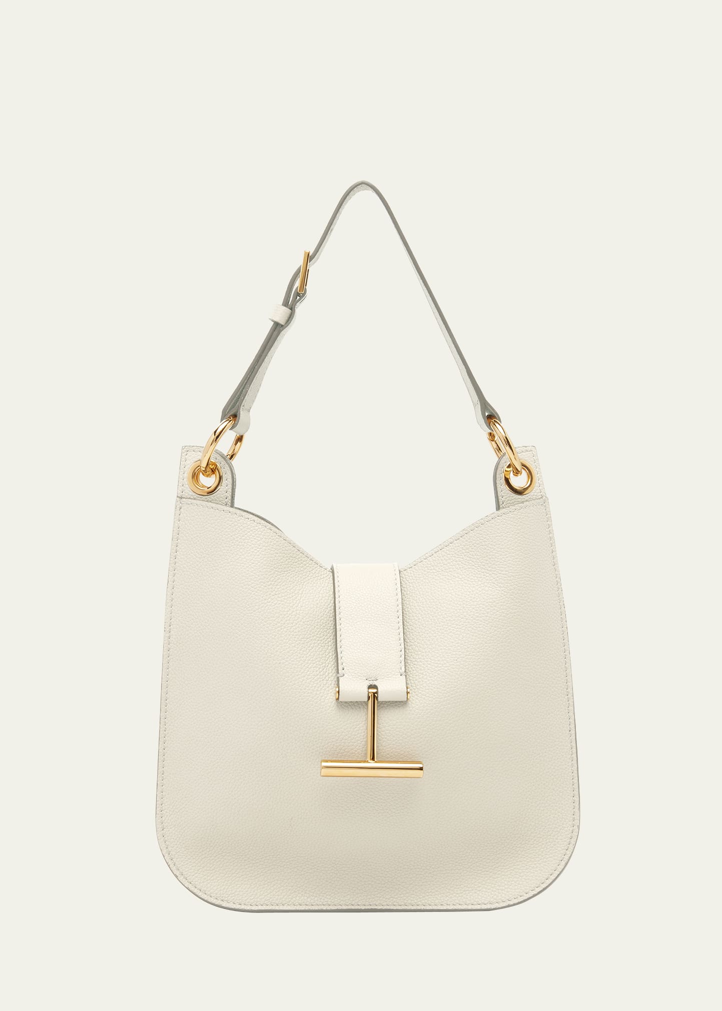 Tom Ford Tara Small Grain Leather Crossbody Bag In 1w003 Chalk