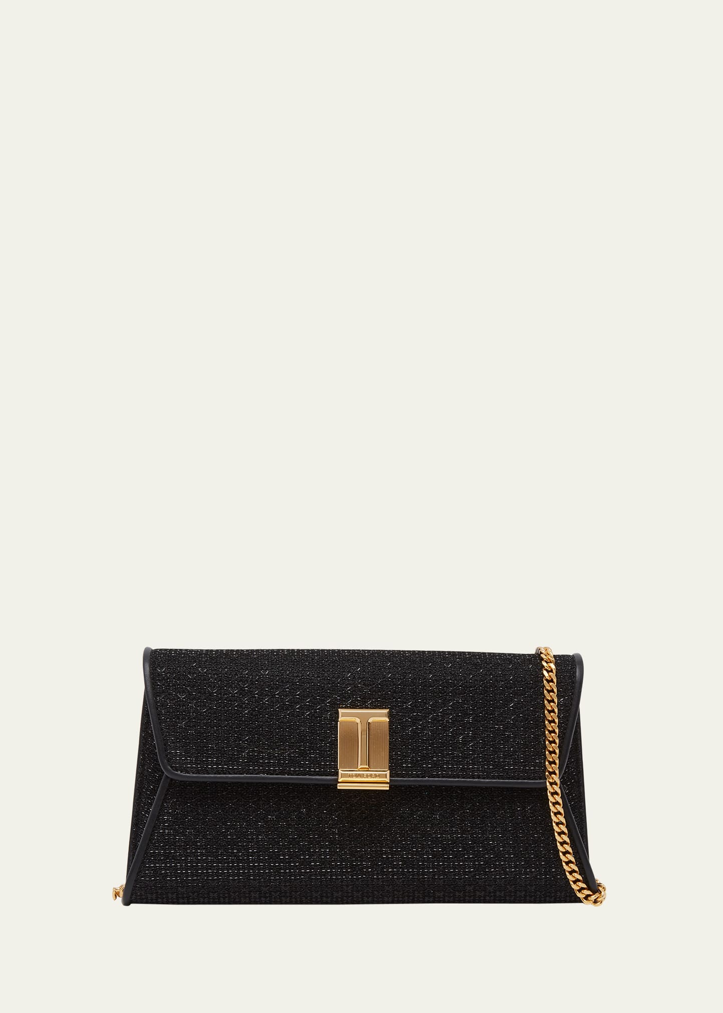 Tom Ford Nobile Metallic Textured Chain Shoulder Bag In 1n001 Black