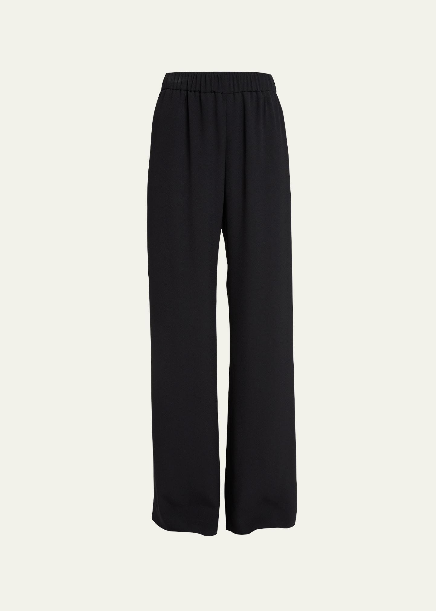 Valentino Elastic Waist Wide-leg Pants In Black