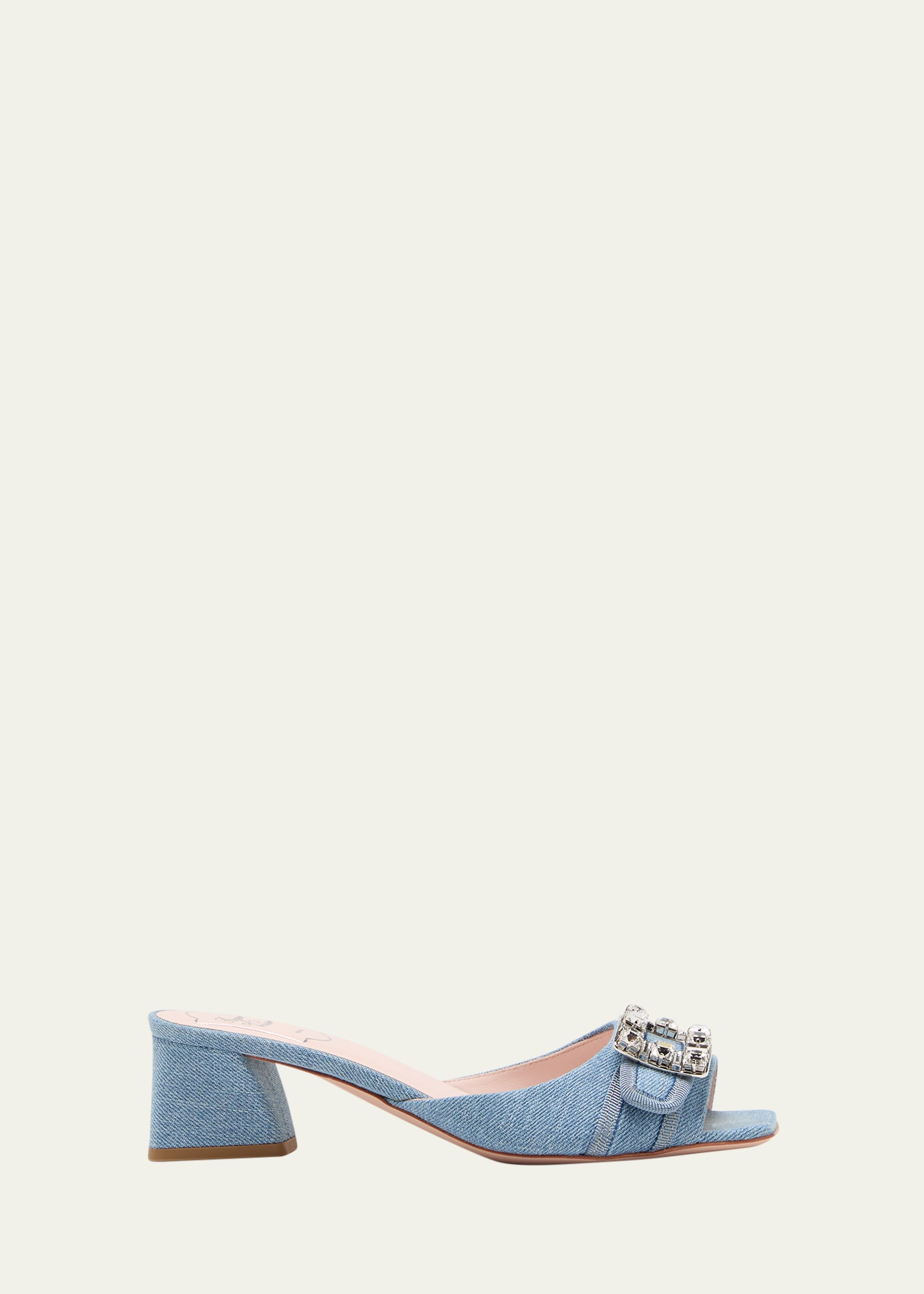 Roger Vivier 45mm Bikviv Denim Sandal Mules