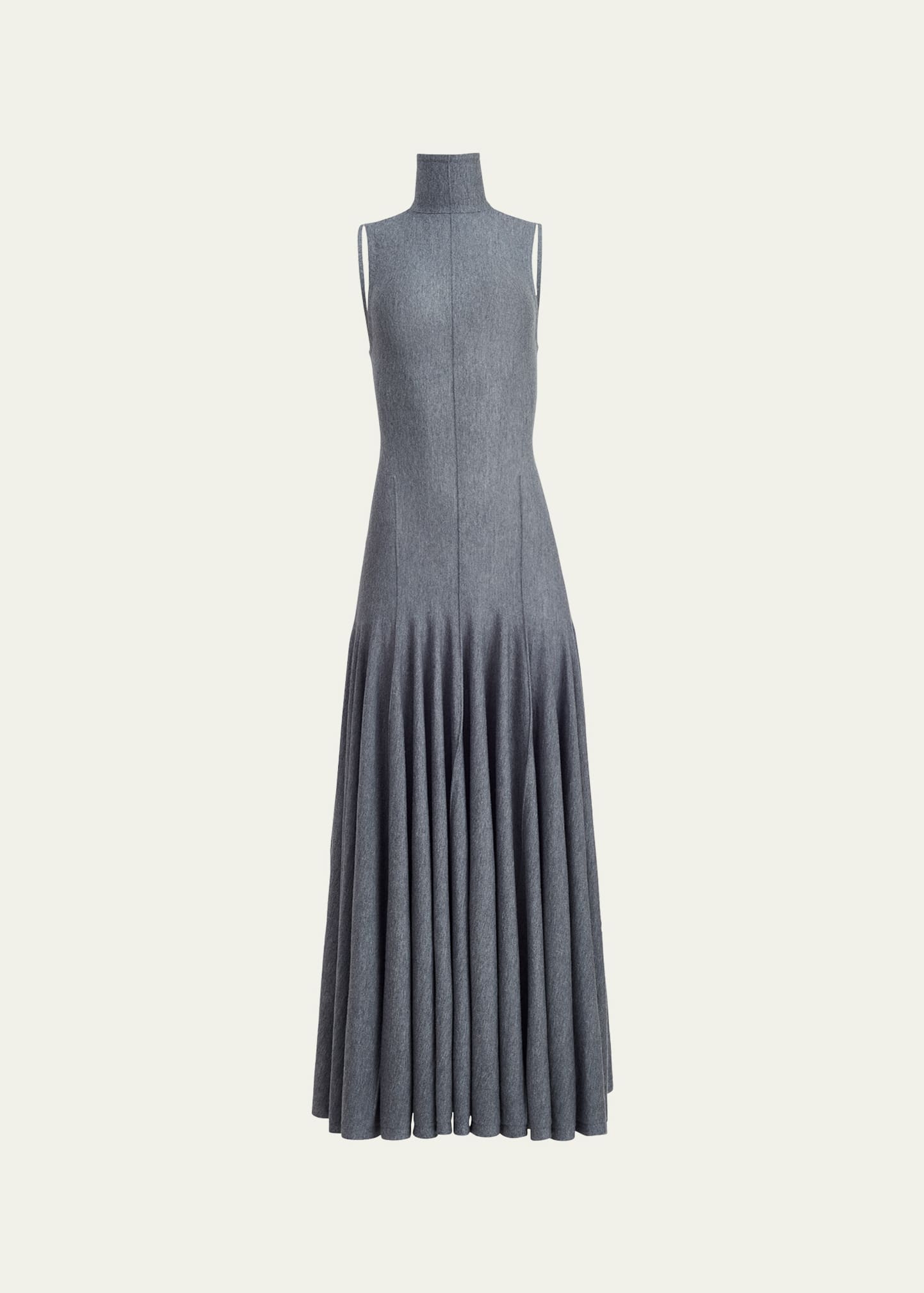 Khaite Romee Open-back Wool Maxi Dress In Sterling
