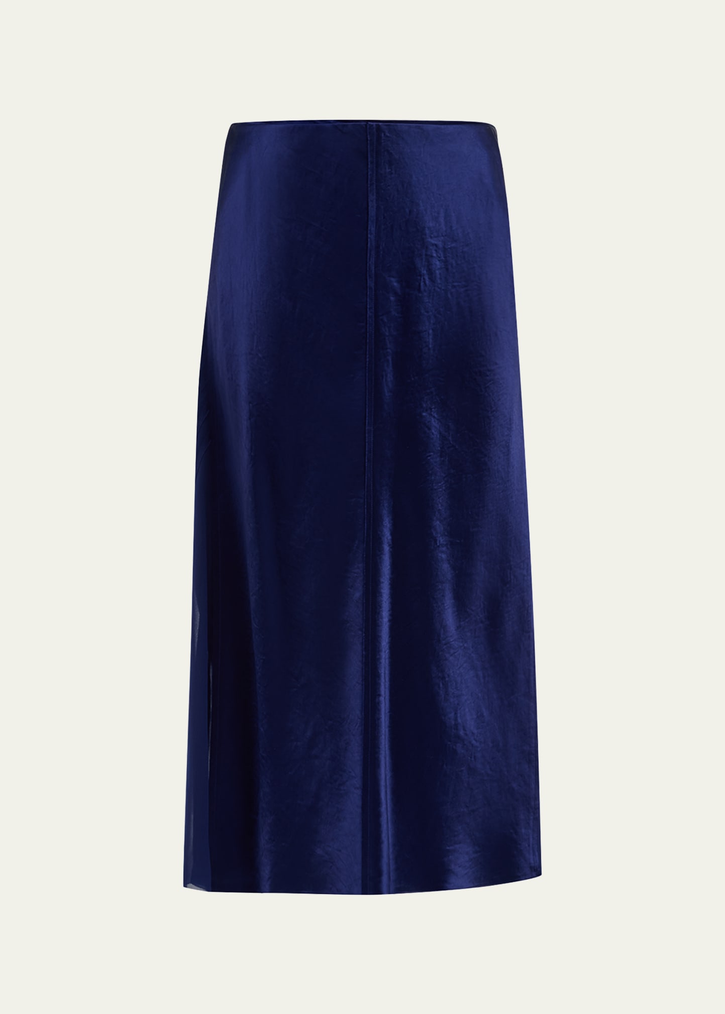 Vince Satin Paneled Slip Skirt In Dk Caspian
