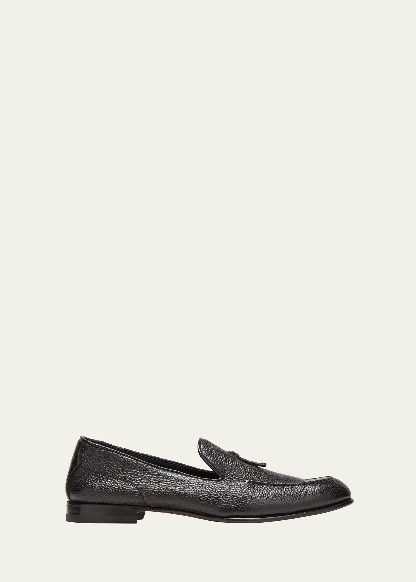 Shop Di Bianco Men's Turati Deerskin Tassel Loafers In Dark Brown
