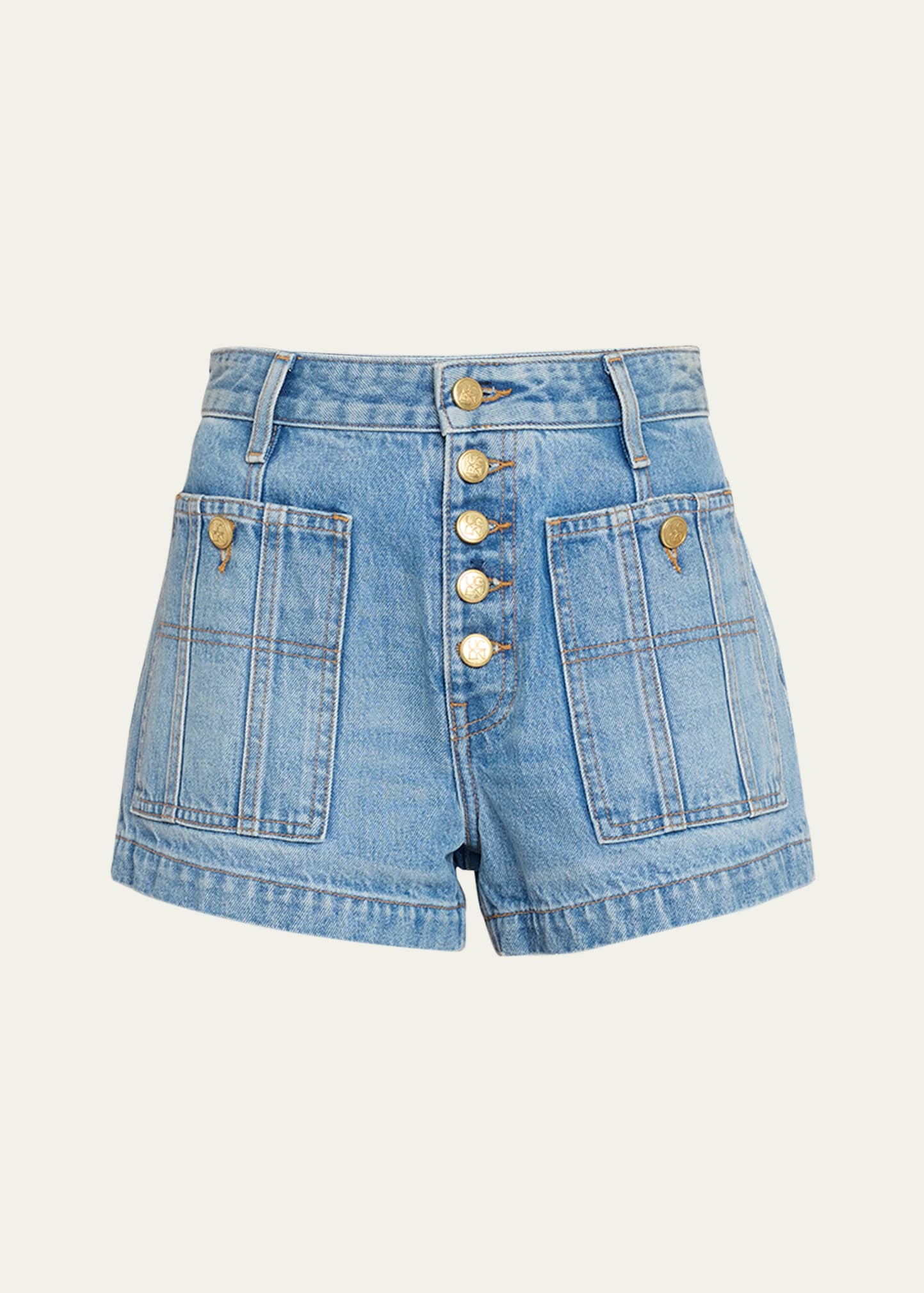 The Ines Exposed Fly Denim Shorts
