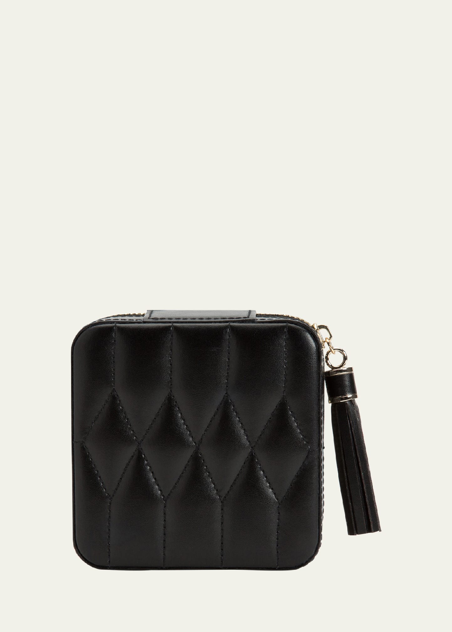 Wolf Caroline Black Zip Travel Case In Black