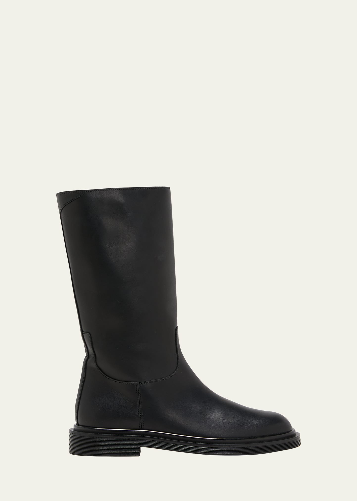 The Row Round Head Splicing Ankle Boots In Black