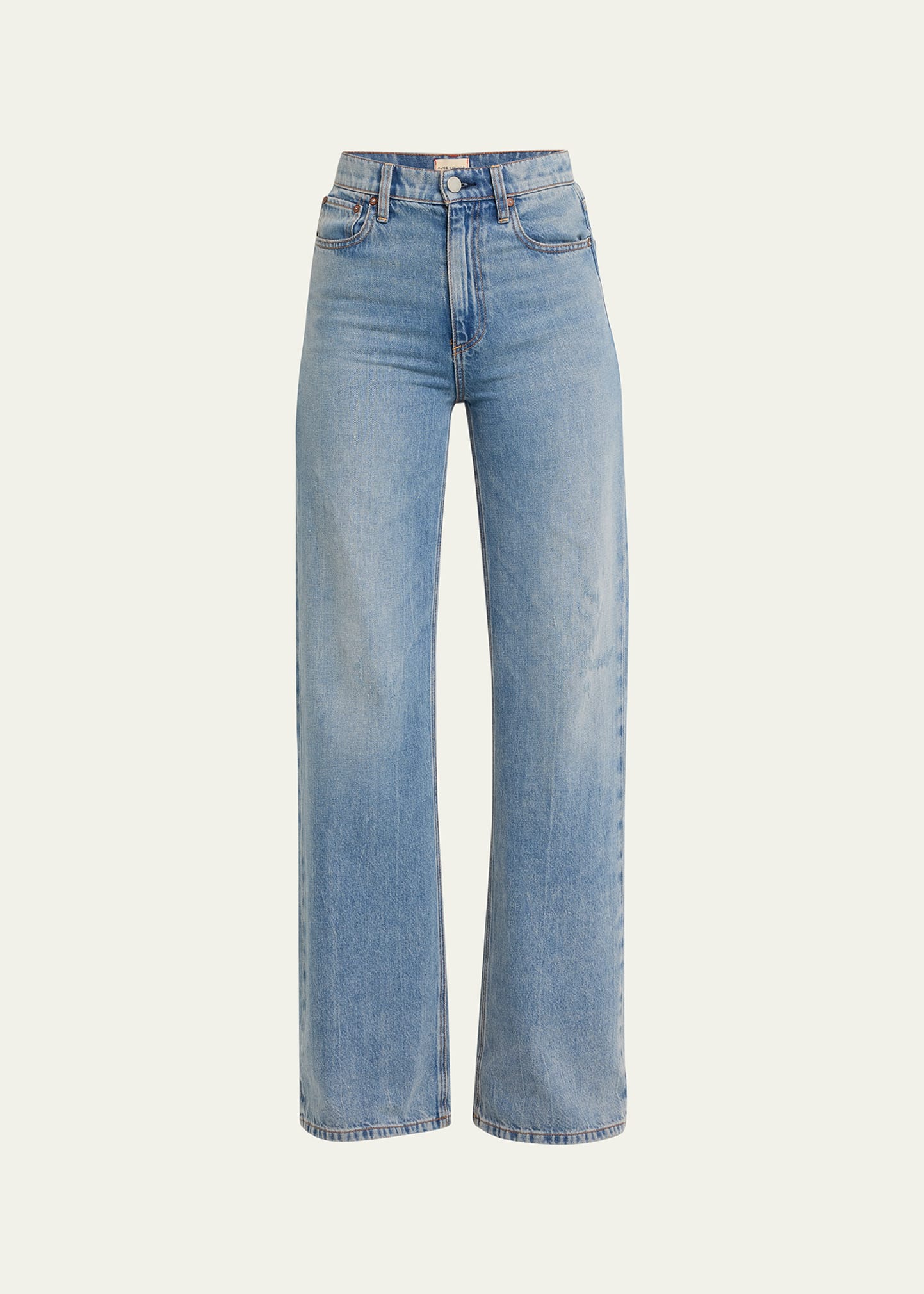 Shop Alice And Olivia Weezy High-rise Wide-leg Jeans In Sadie Lt Vintage
