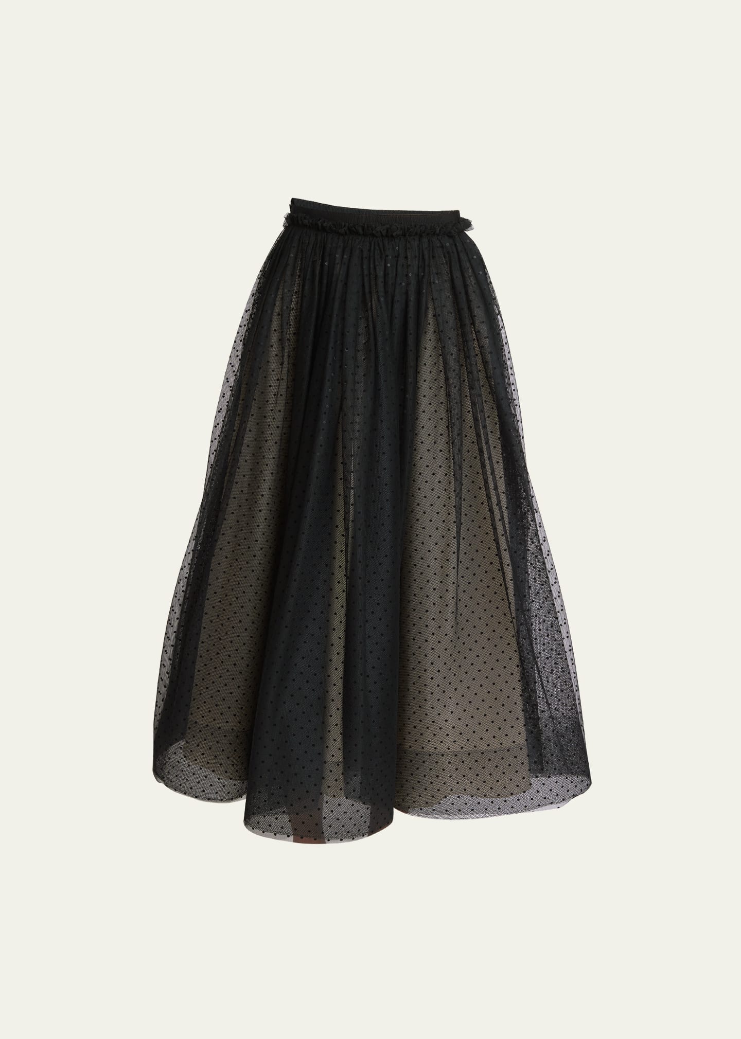 Shop Erdem Swiss Dot Tulle Full Midi Skirt In Black