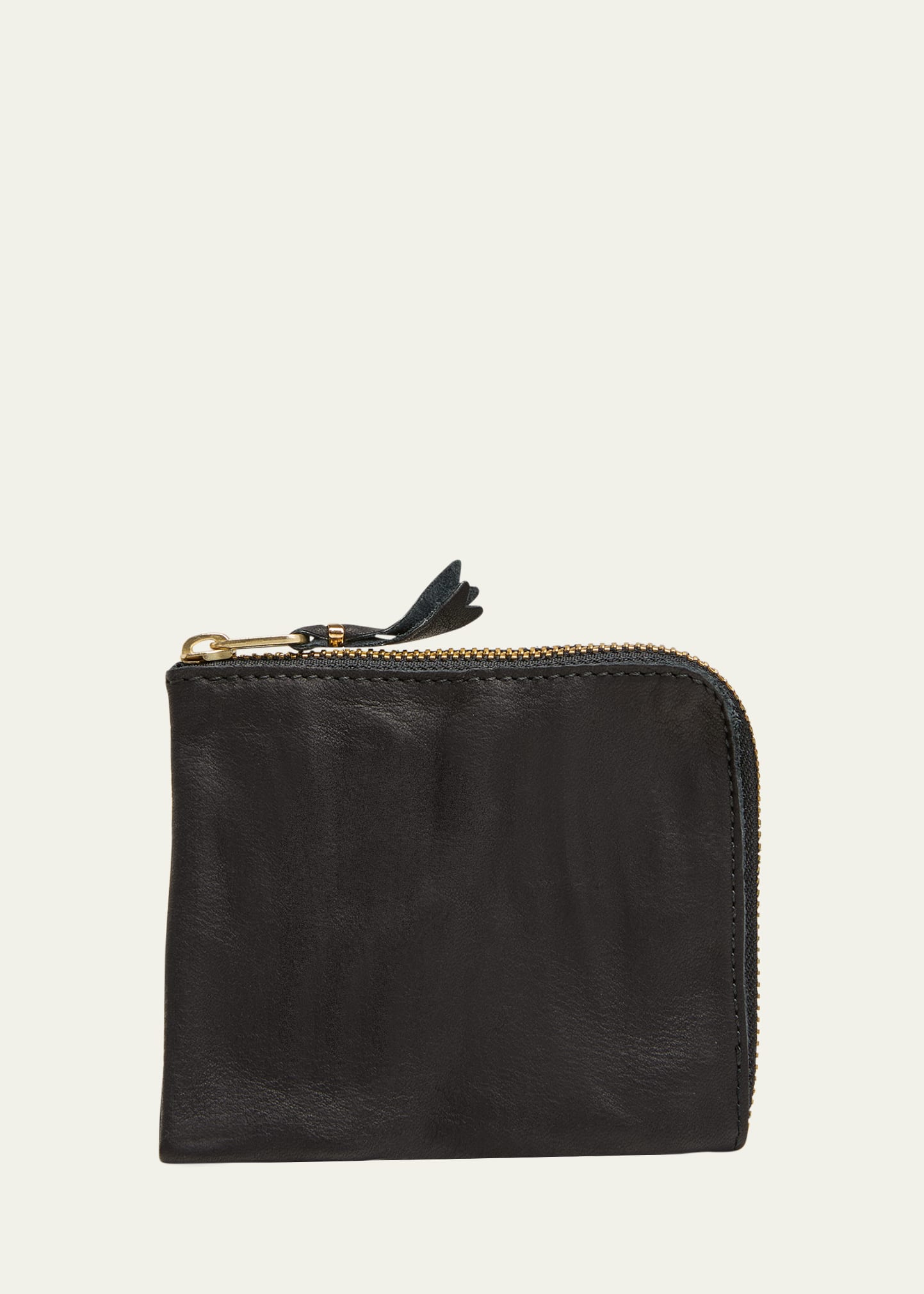 Comme Des Garçons Men's Washed Leather Zip Wallet In Black-1