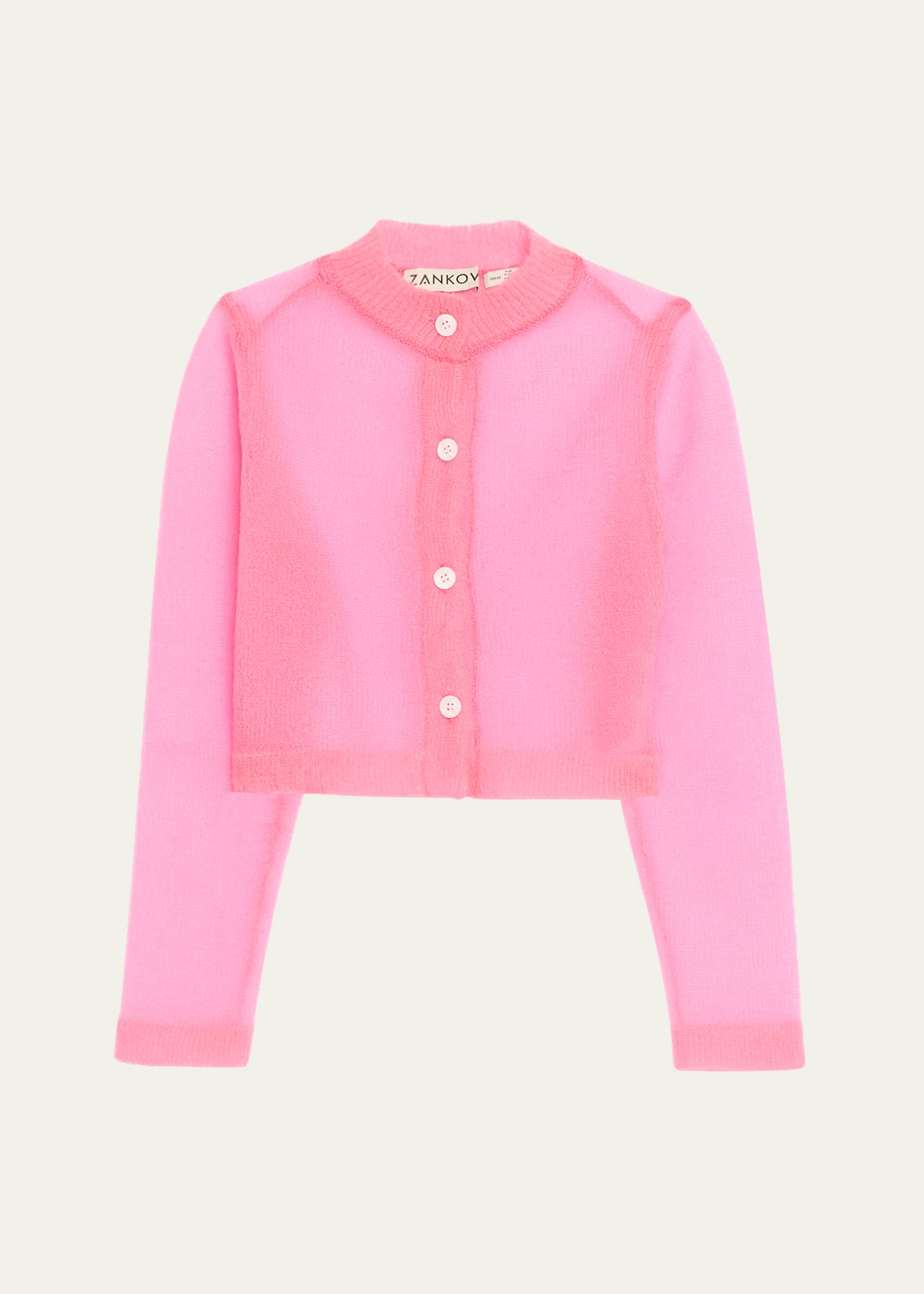 Shop Zankov Nelson Cropped Cardigan In Electric Pink