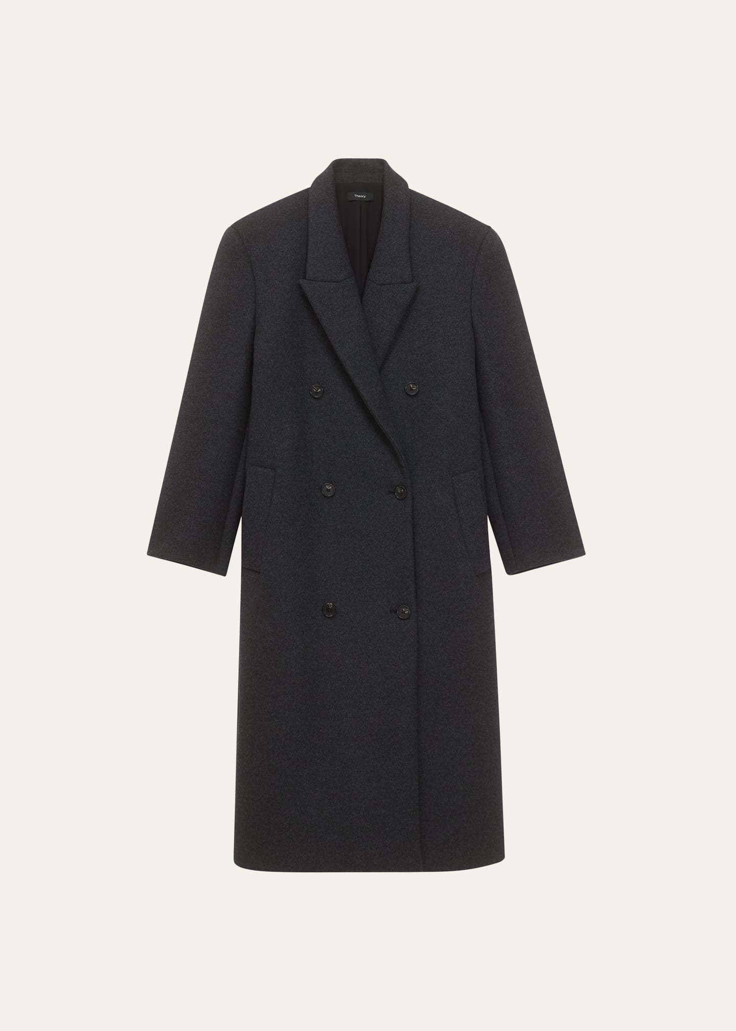 Theory Cashmere And Wool Double-breasted Coat In Pstl Melng