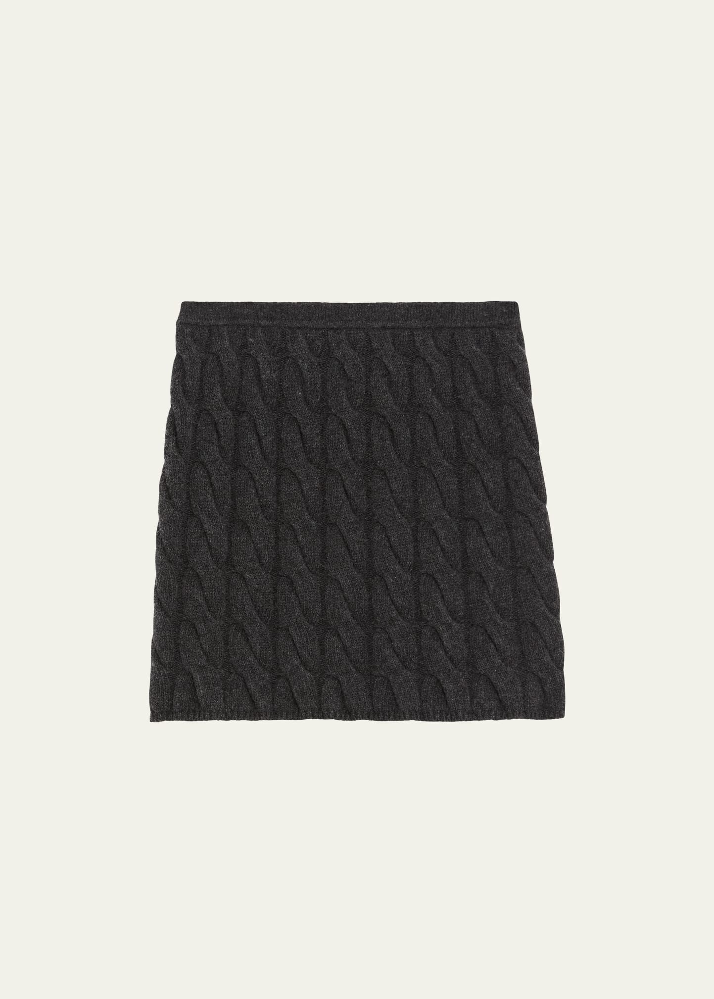 Theory Felted Cashmere and Wool Cable-Knit Mini Skirt