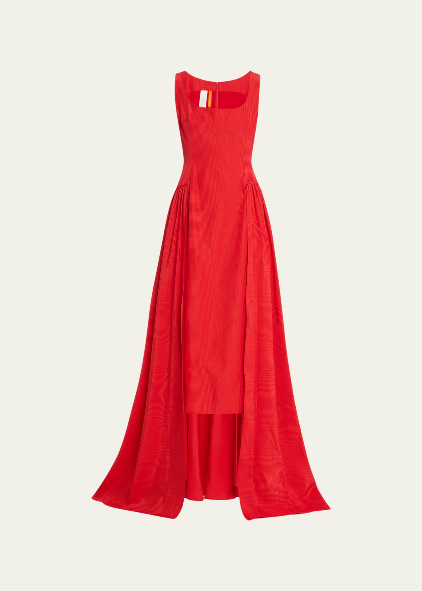 Gathered Skirt Scoop-Neck Gown
