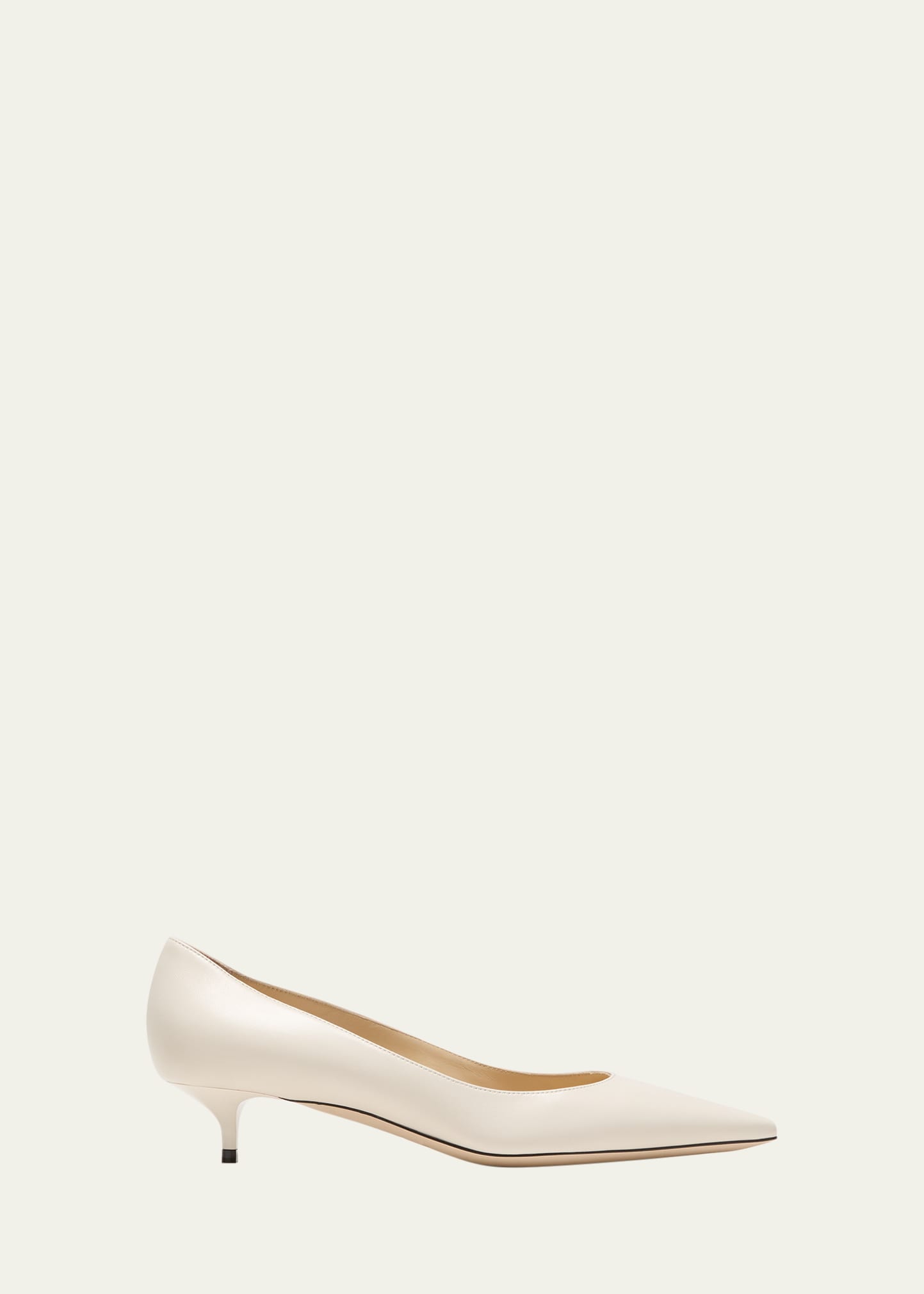 Jimmy Choo Amelia Leather Kitten-heel Pumps In White