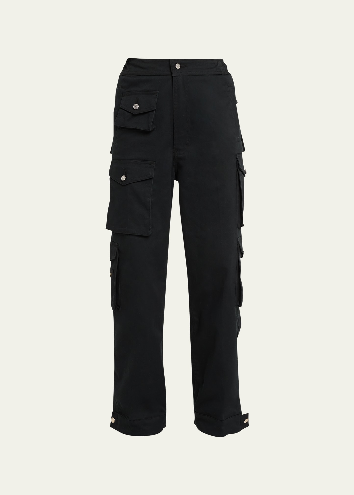 Eb Denim Wide-leg Cargo Pants In Black