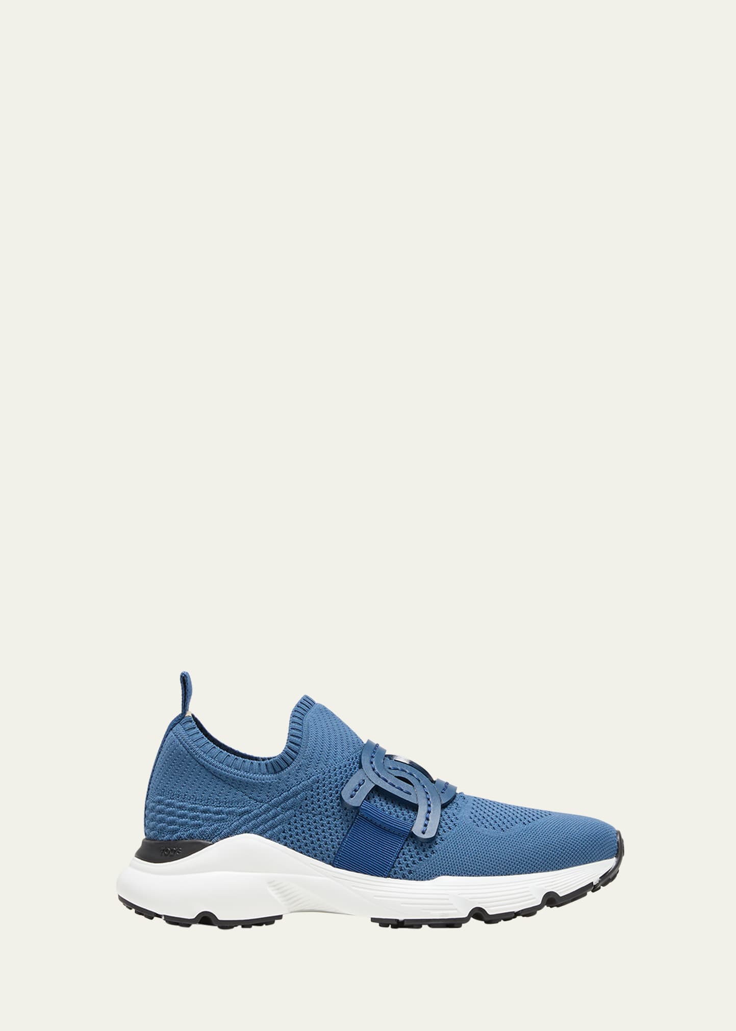 Shop Tod's Stretch Knit Runner Sneakers In Insigna Blue
