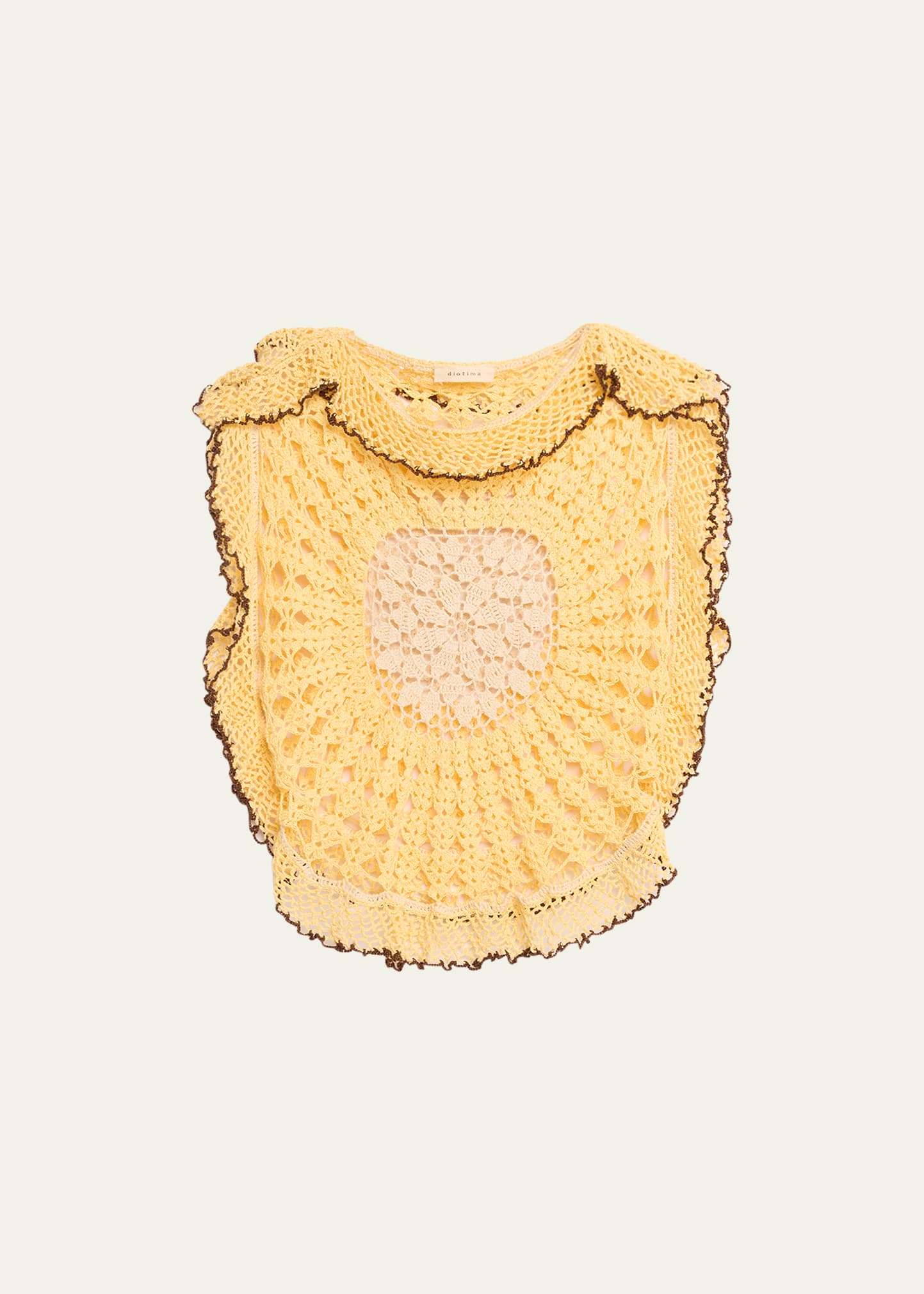 Diotima Scallop Crochet Top In Butter-natural