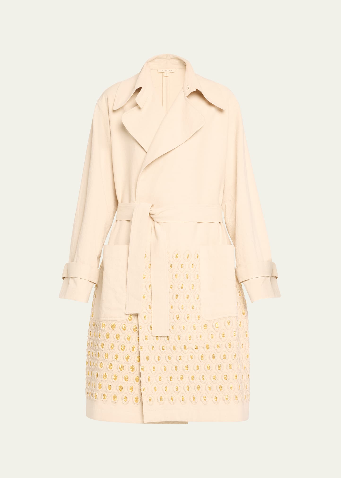 Shop Diotima Bashment Canvas Belted Trench Coat In Natural-gold
