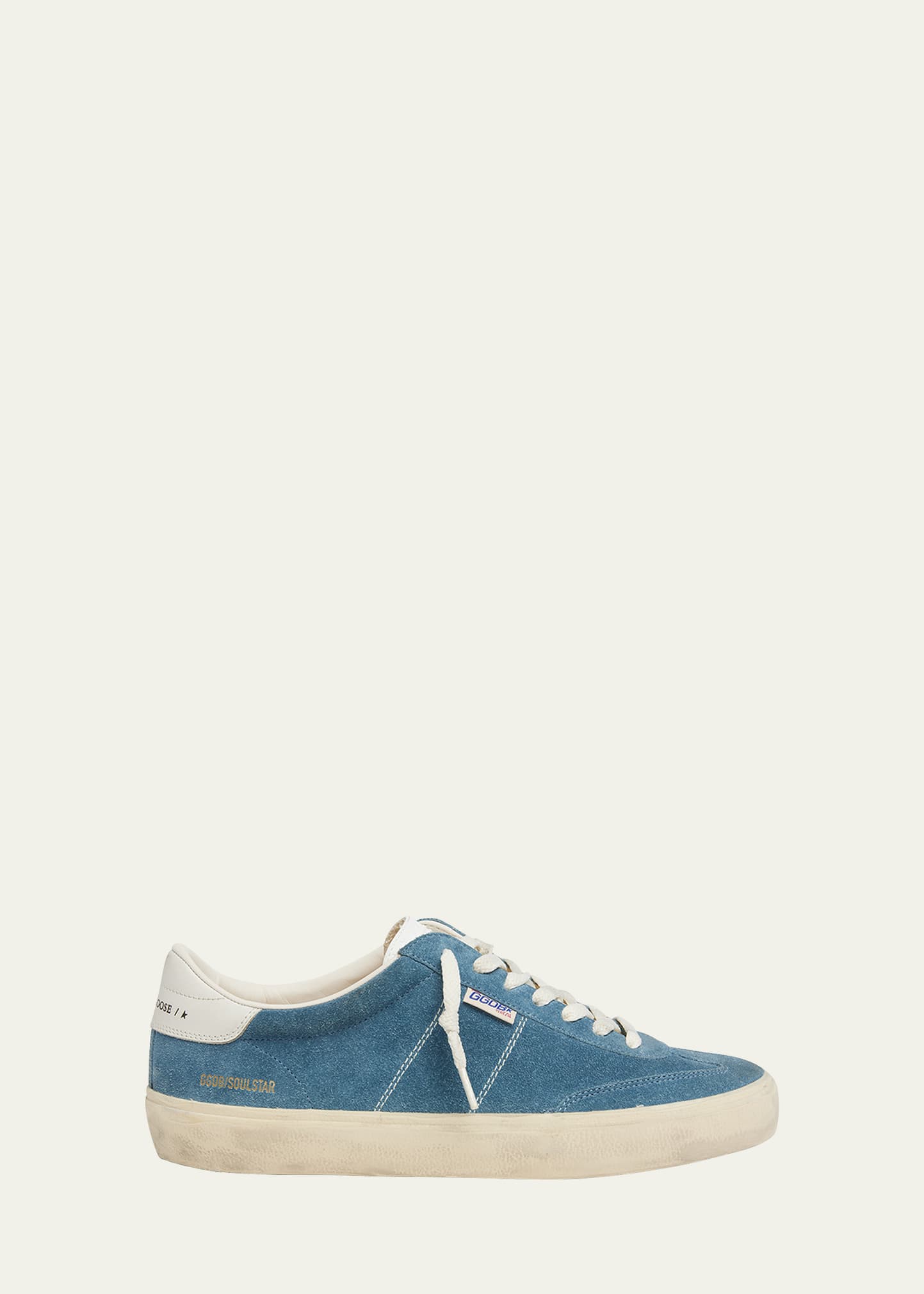 Golden Goose Men's Soul-star Suede Low-top Sneakers In Smoke Blue