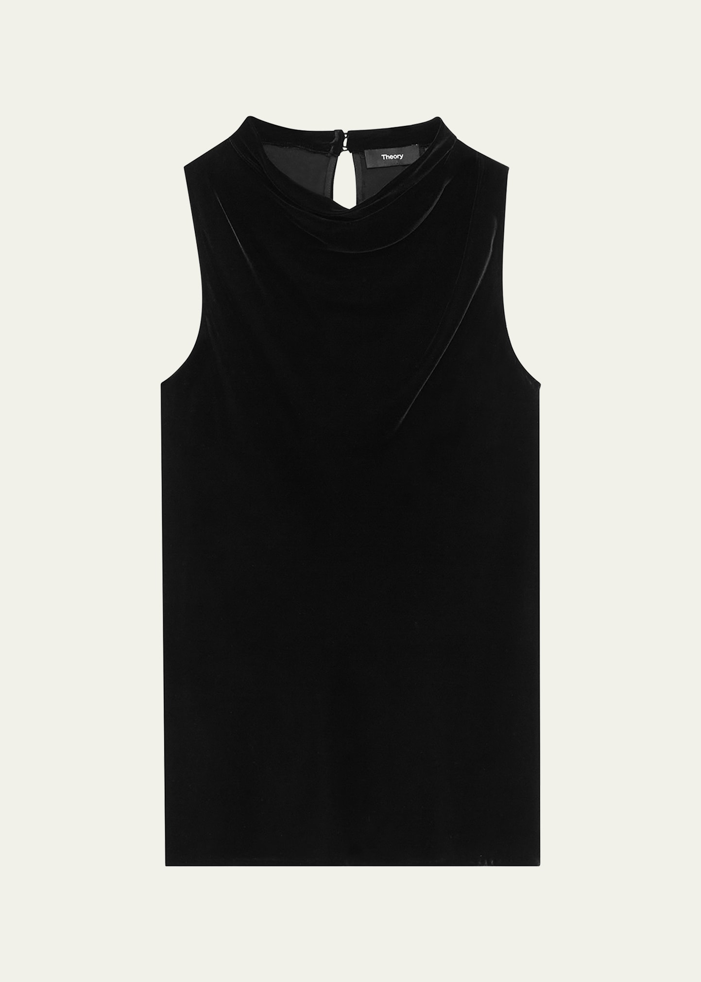 Theory Velvet Sleeveless Cowl Top In Black