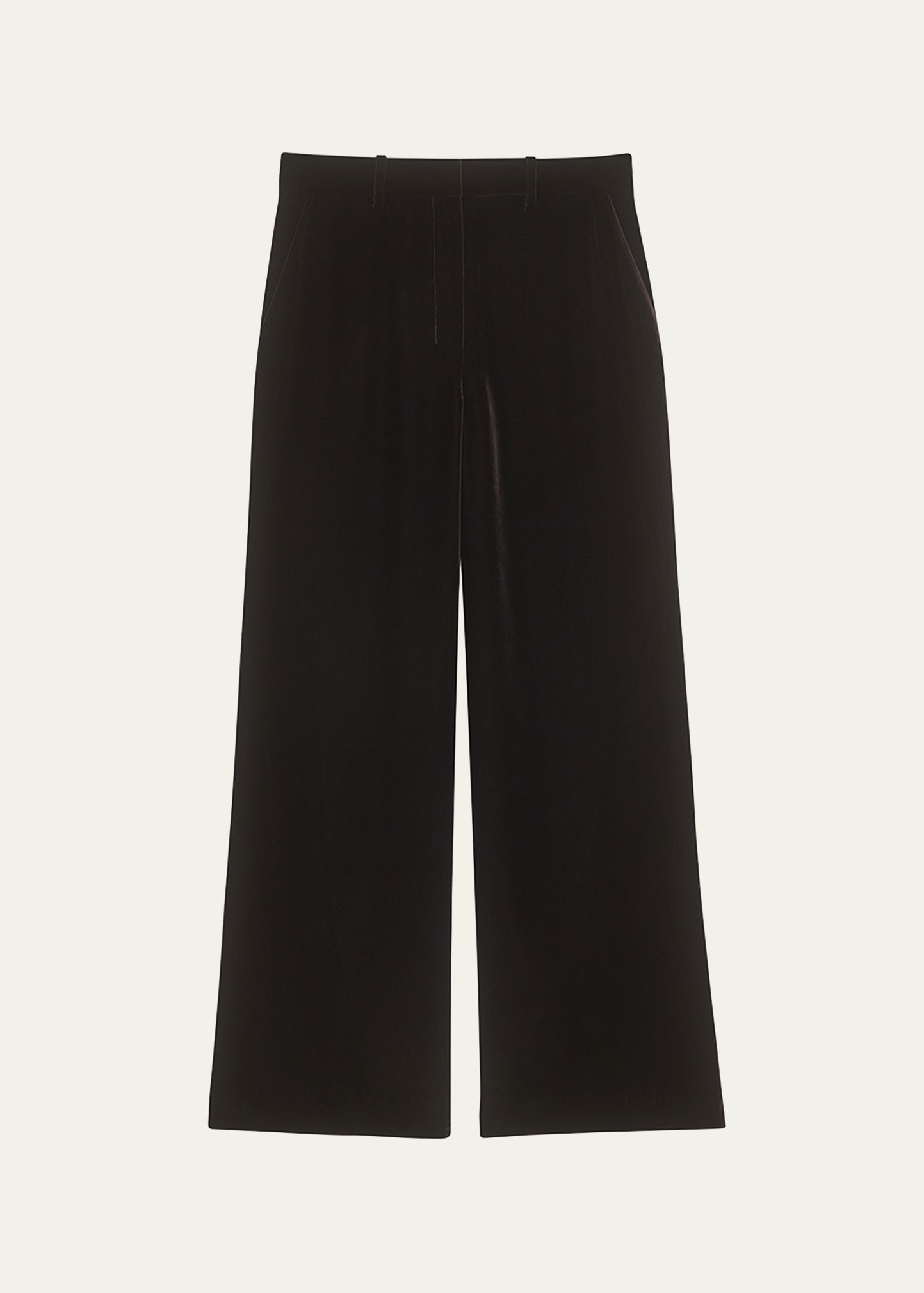 Theory Velvet Relax Straight-leg Pants In Mink