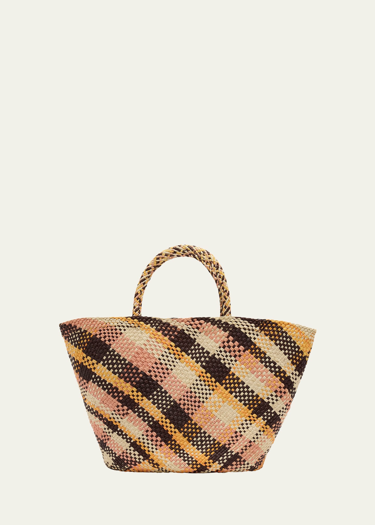 Mariana Small Plaid Basket Tote Bag
