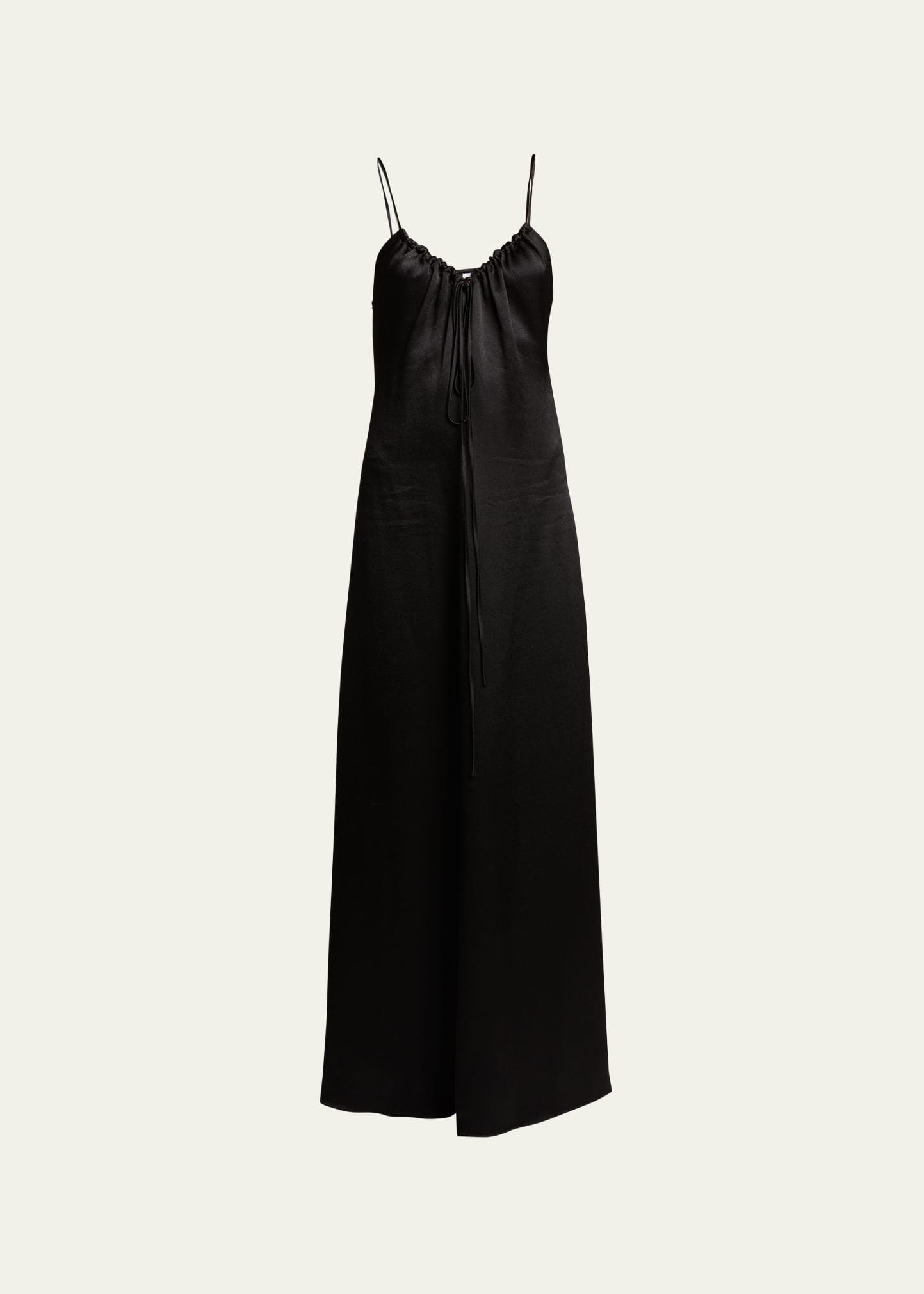 Harper Satin Drawstring Backless Maxi Dress