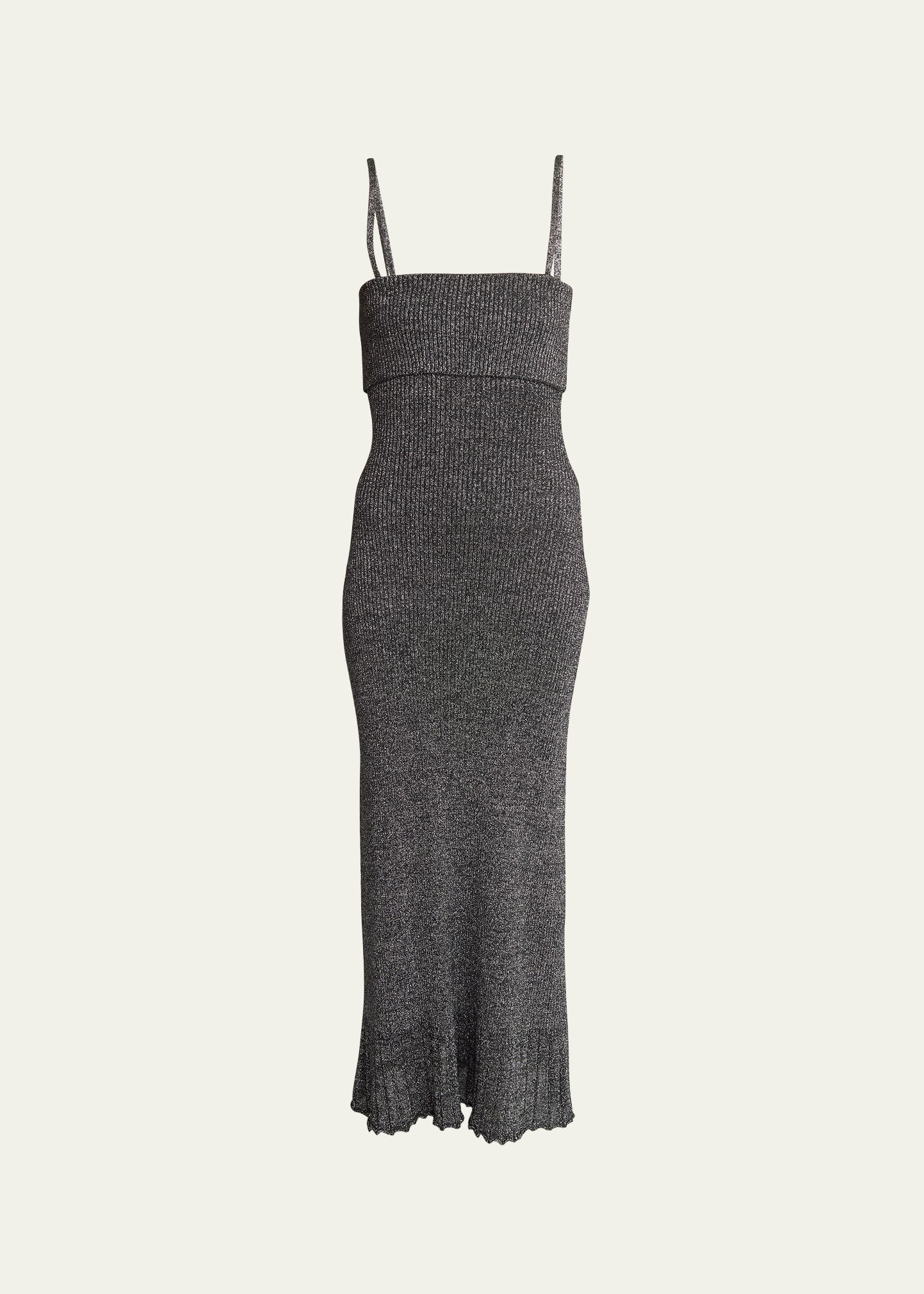 Shop Proenza Schouler White Label Lorenia Sparkly Knit Maxi Dress In Black/silver