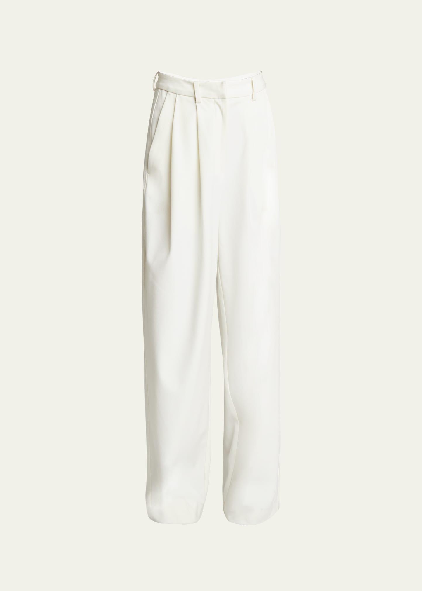 Proenza Schouler White Label Eleanor Pleated Wide-leg Pants In Ivory