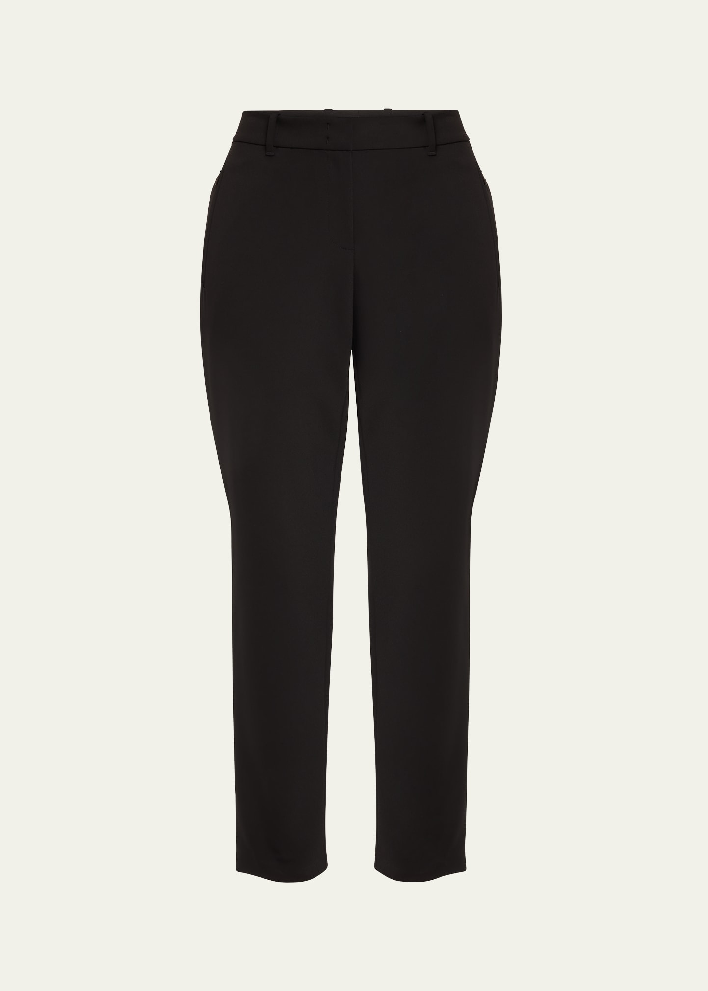 Shop Lafayette 148 Essex Mid-rise Cropped Straight-leg Pants In Black