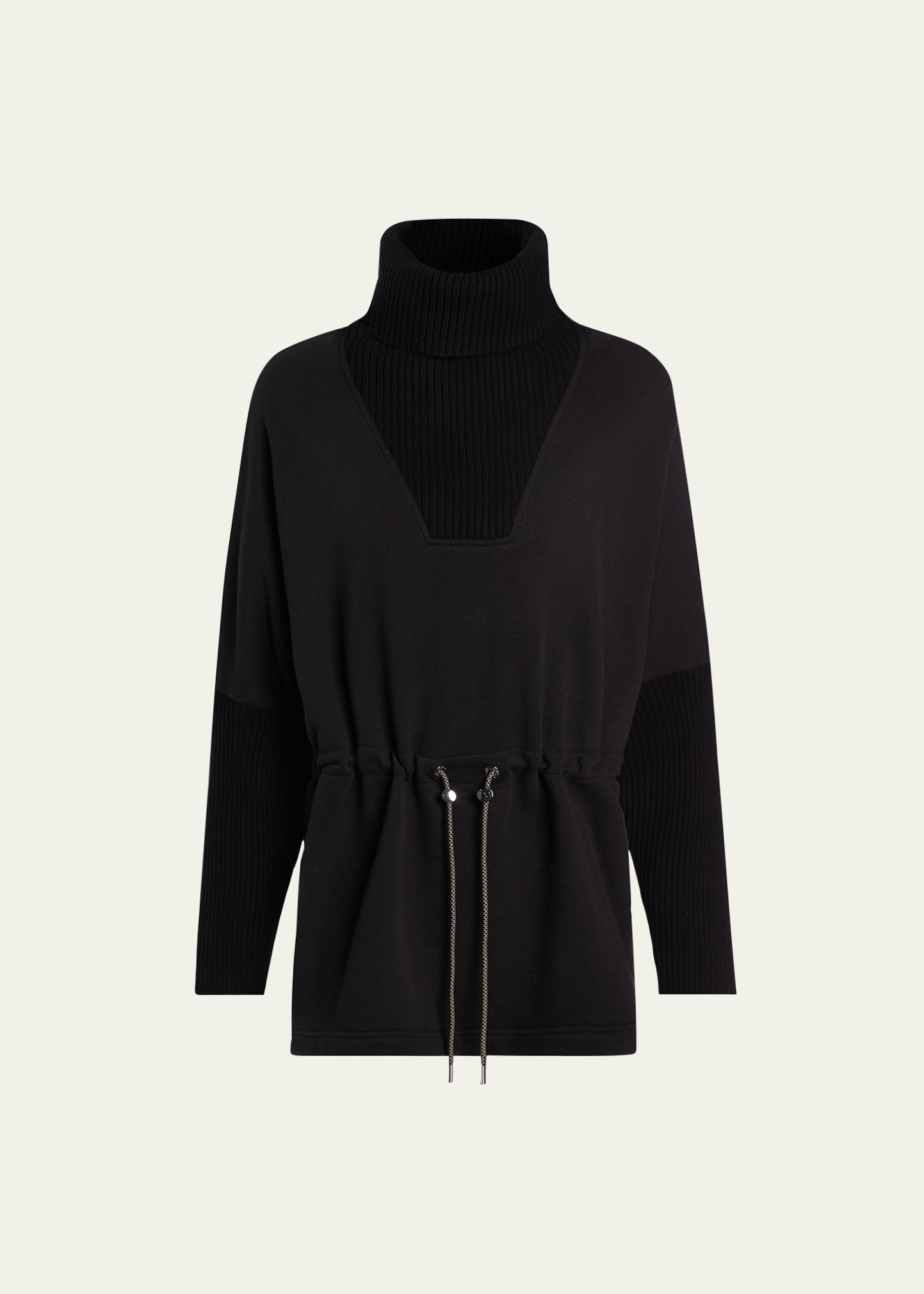 Shop Varley Cavello Longline Turtleneck Sweater In Black