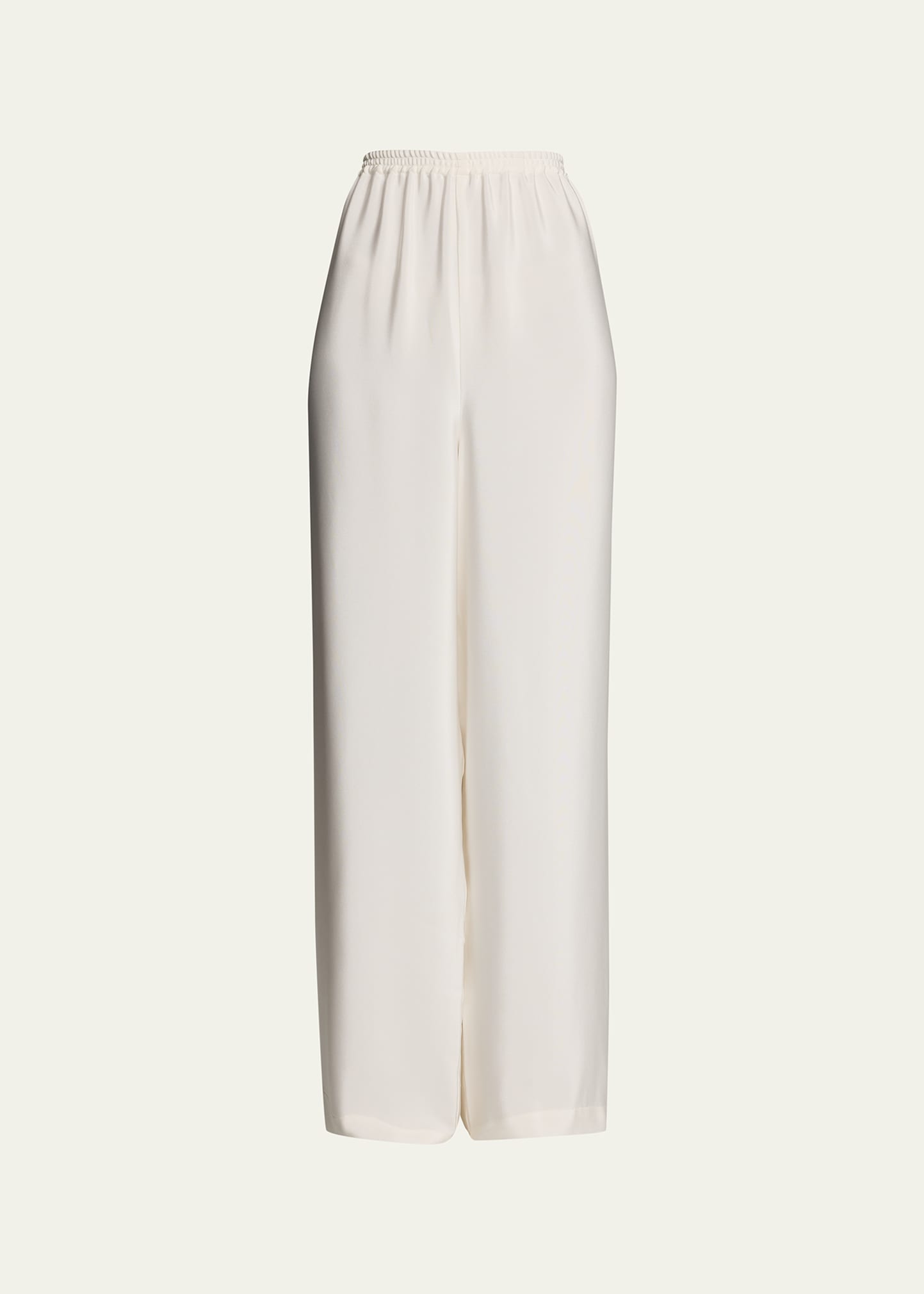 Eskandar Flared Midweight Crepe Trousers In White