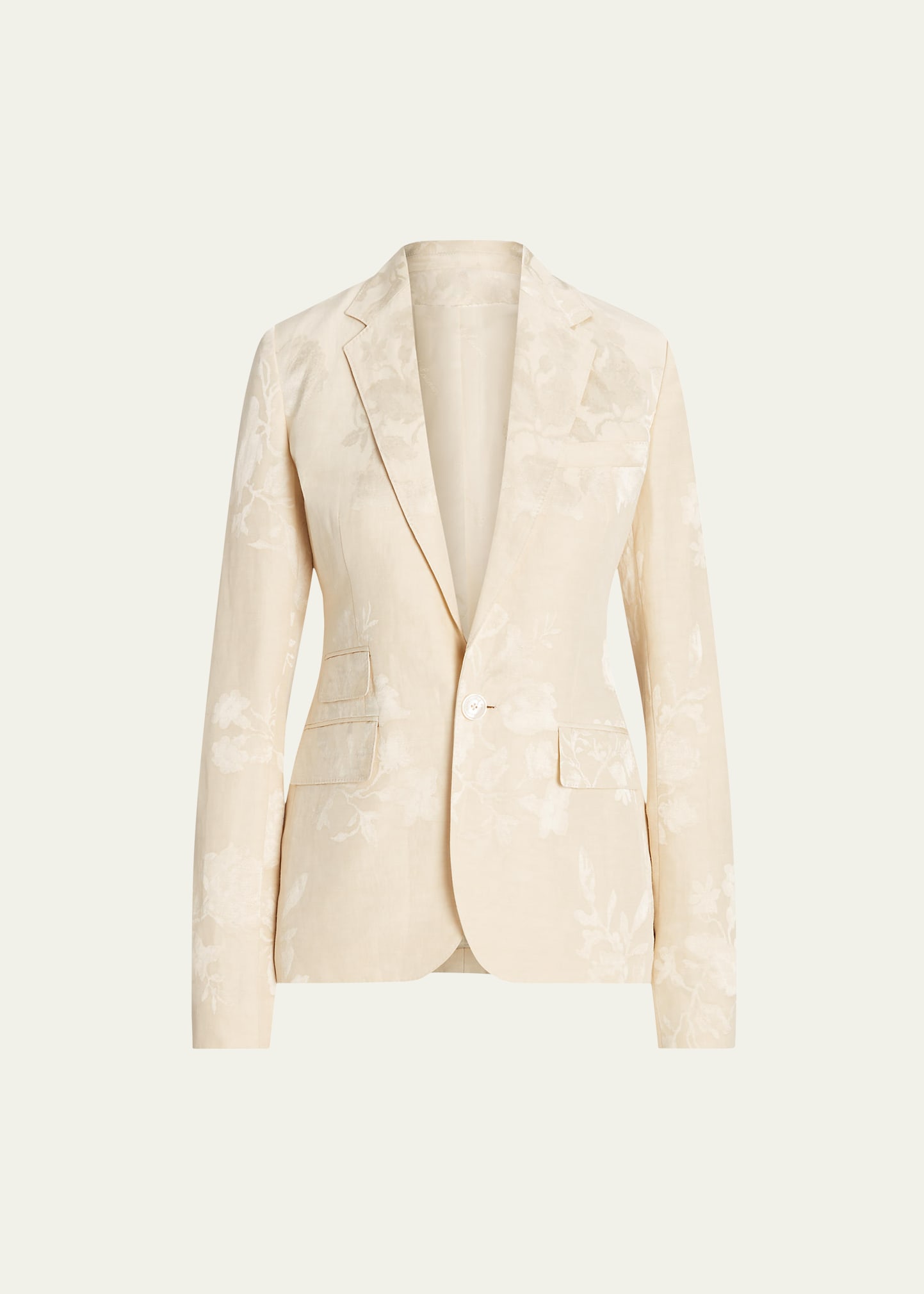 Parker Floral Jacquard Single-Breasted Blazer Jacket