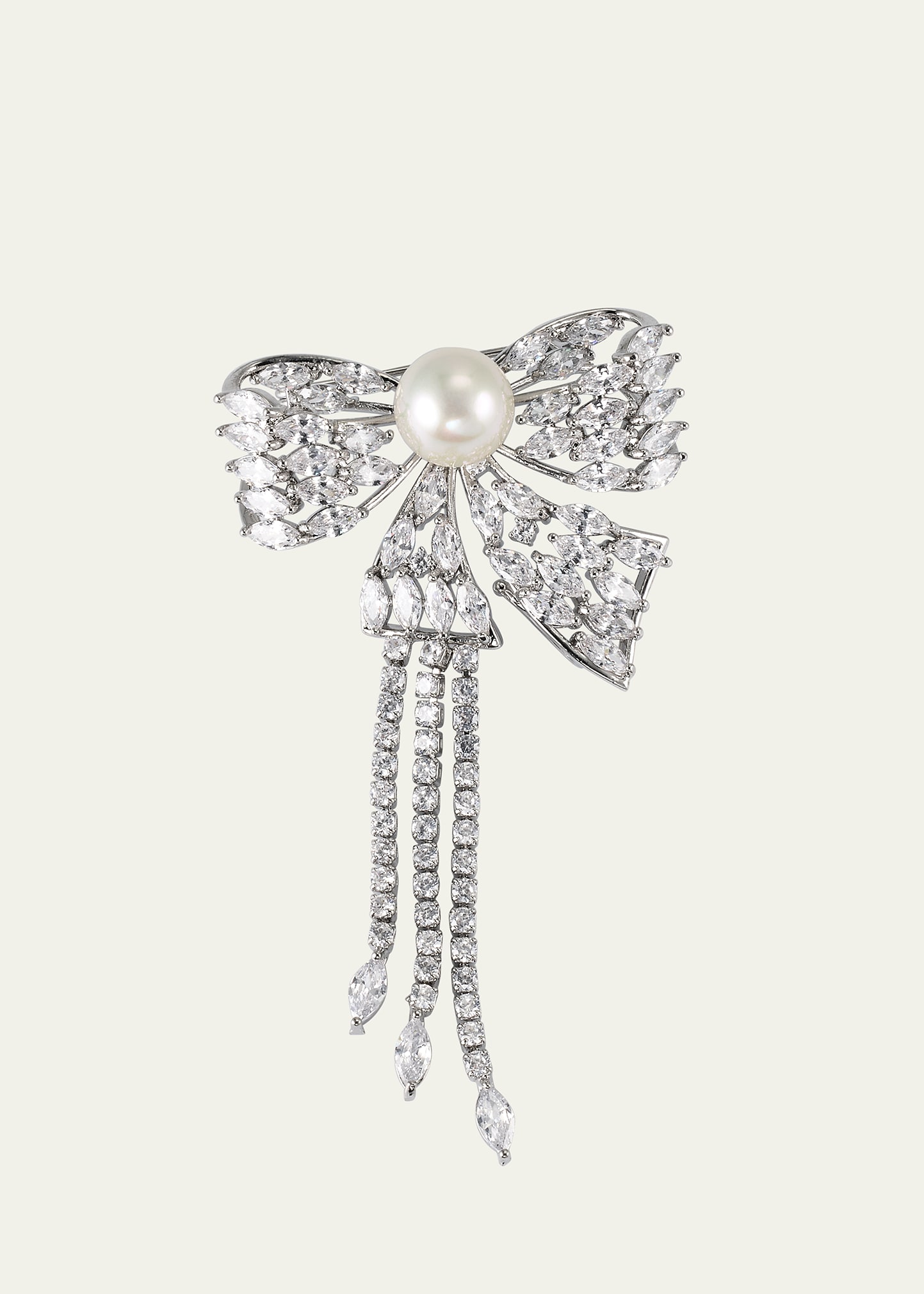 Natasha Accessories Limited Embellished Pearly Bow Brooch In Pnkcryiv