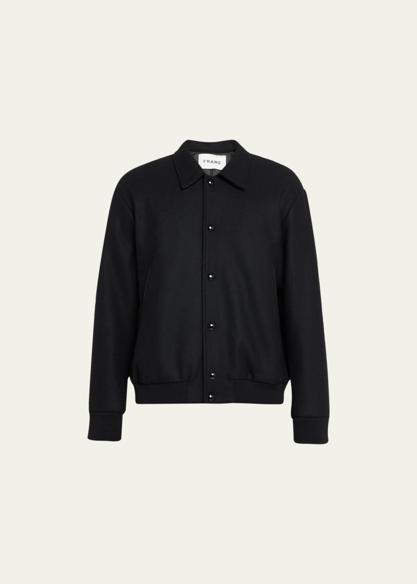 Frame Men's Varsity Wool Jacket In Black
