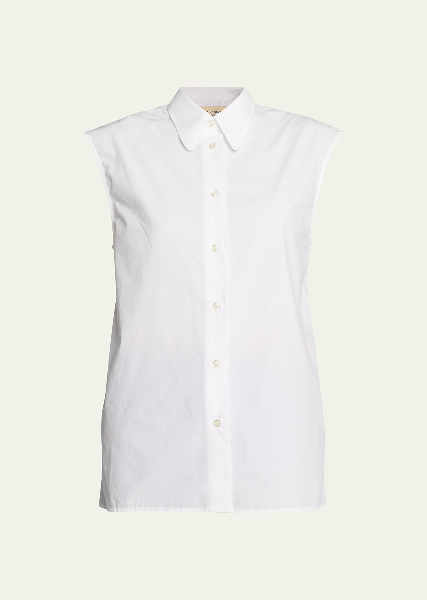 Officine Generale Iseult Sleeveless Button-front Shirt In White