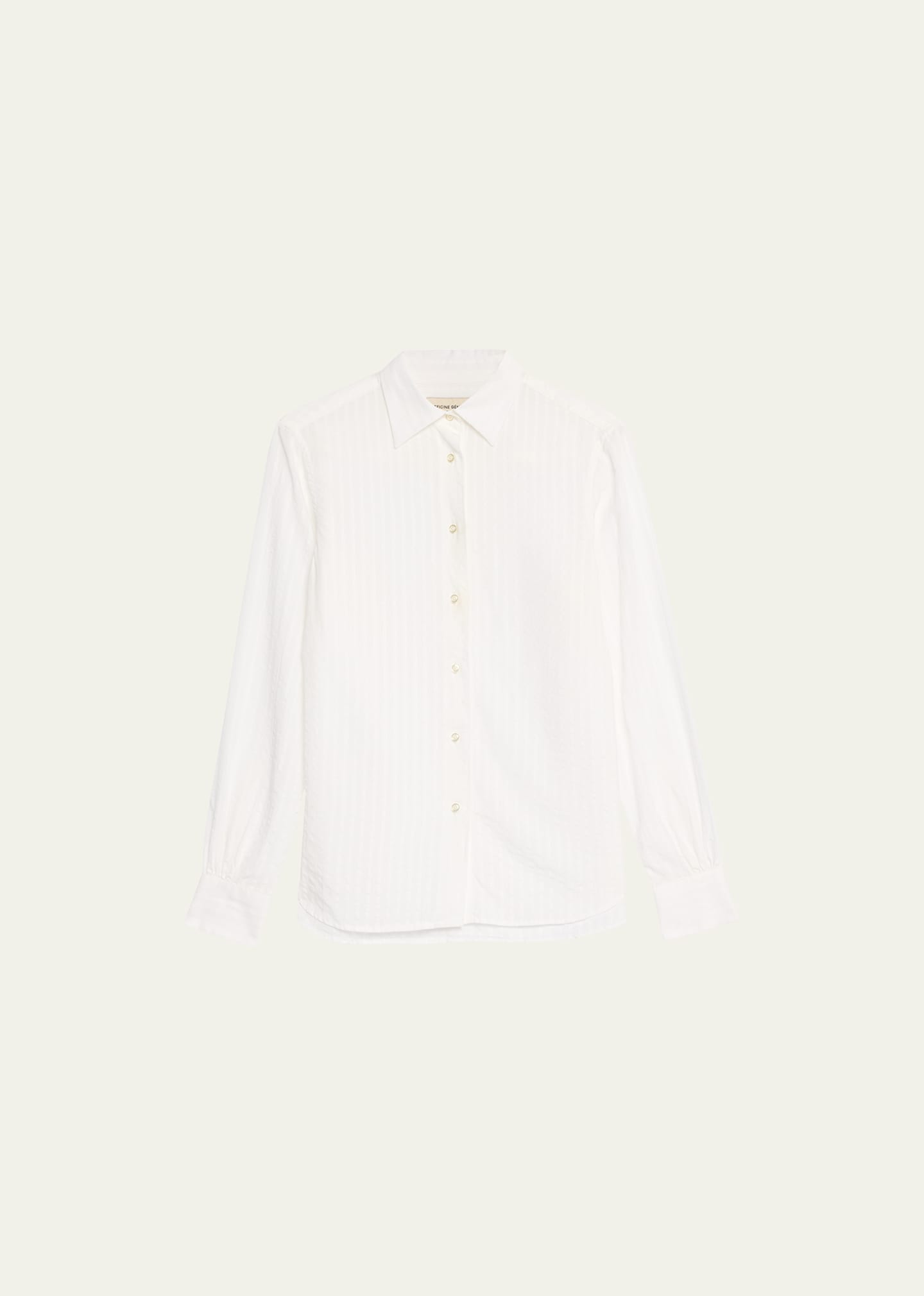 Officine Generale Colombe Stripe Button-front Shirt In White