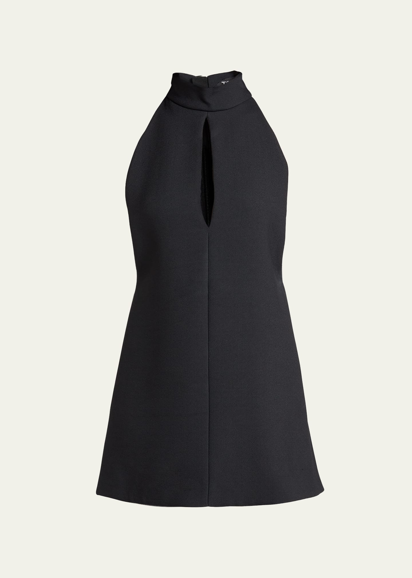 Tom Ford Halterneck Keyhole Mini Dress In Black