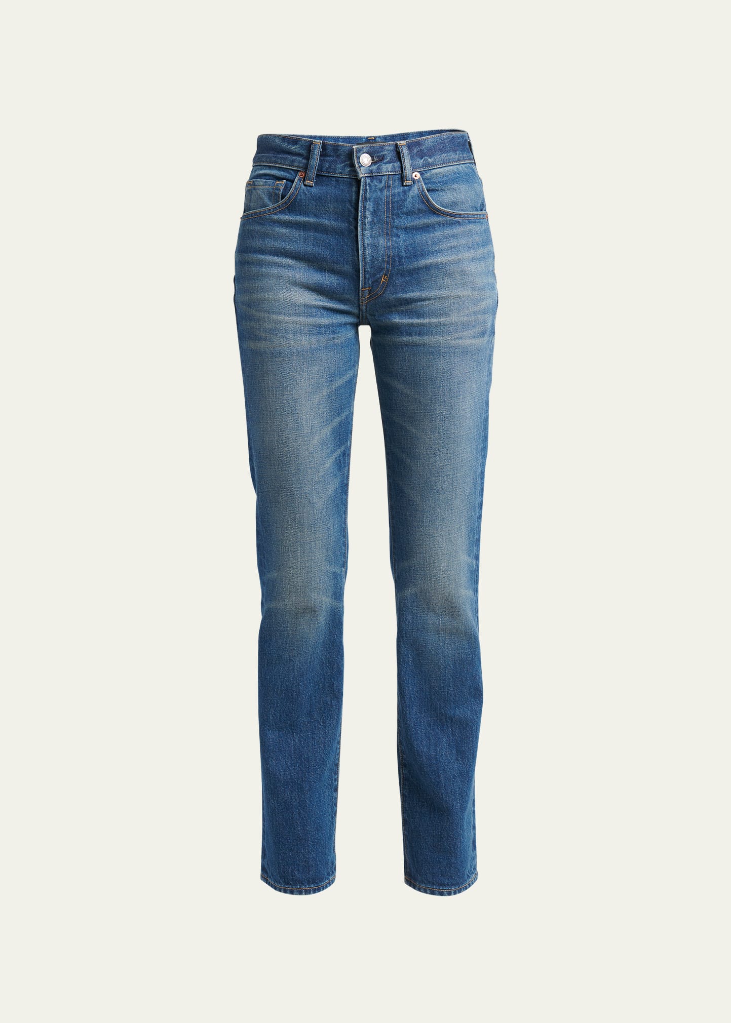 Shop Tom Ford Straight-leg Denim Jeans In Mid Blue