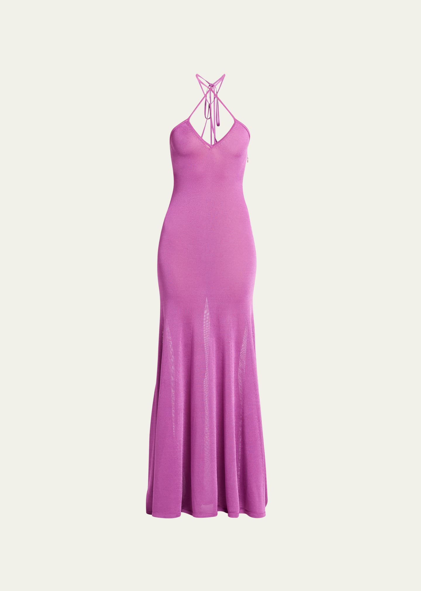 Shop Tom Ford Slinky Jersey Halter Maxi Dress In Fuxia
