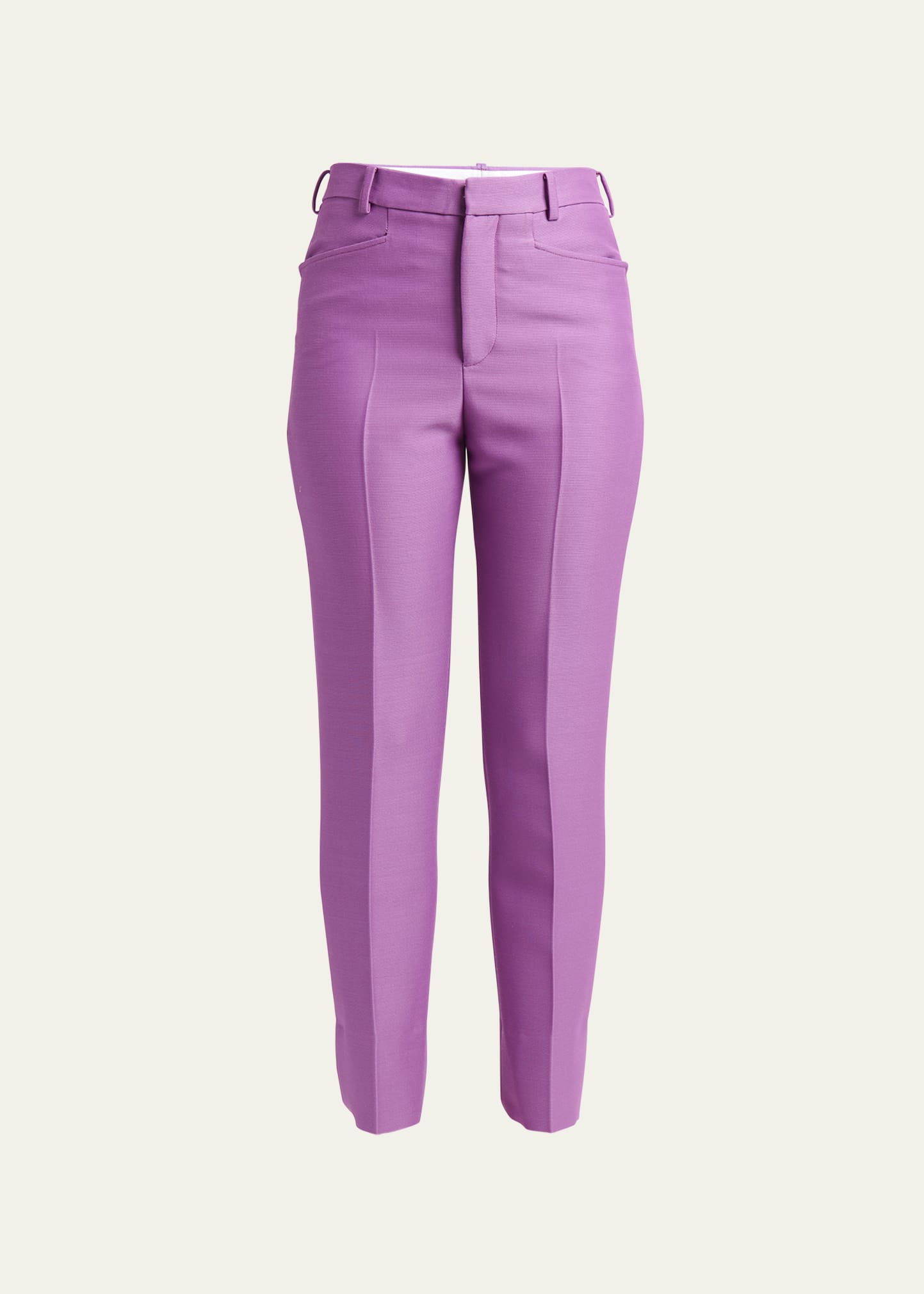 Tom Ford Tailored Straight-leg Wool Trousers In Violet