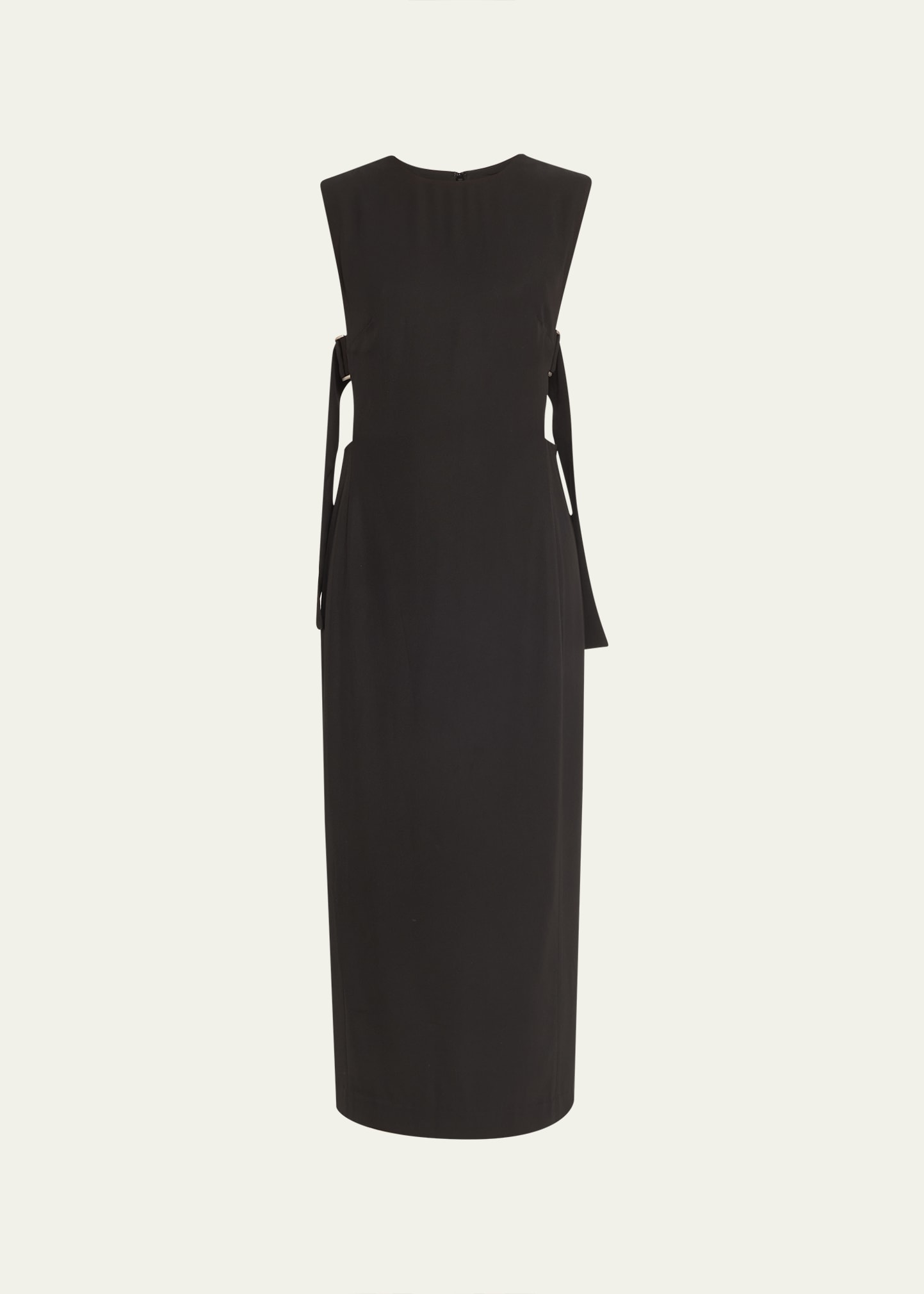 St. Agni Classic Side Detail Midi Dress In Black