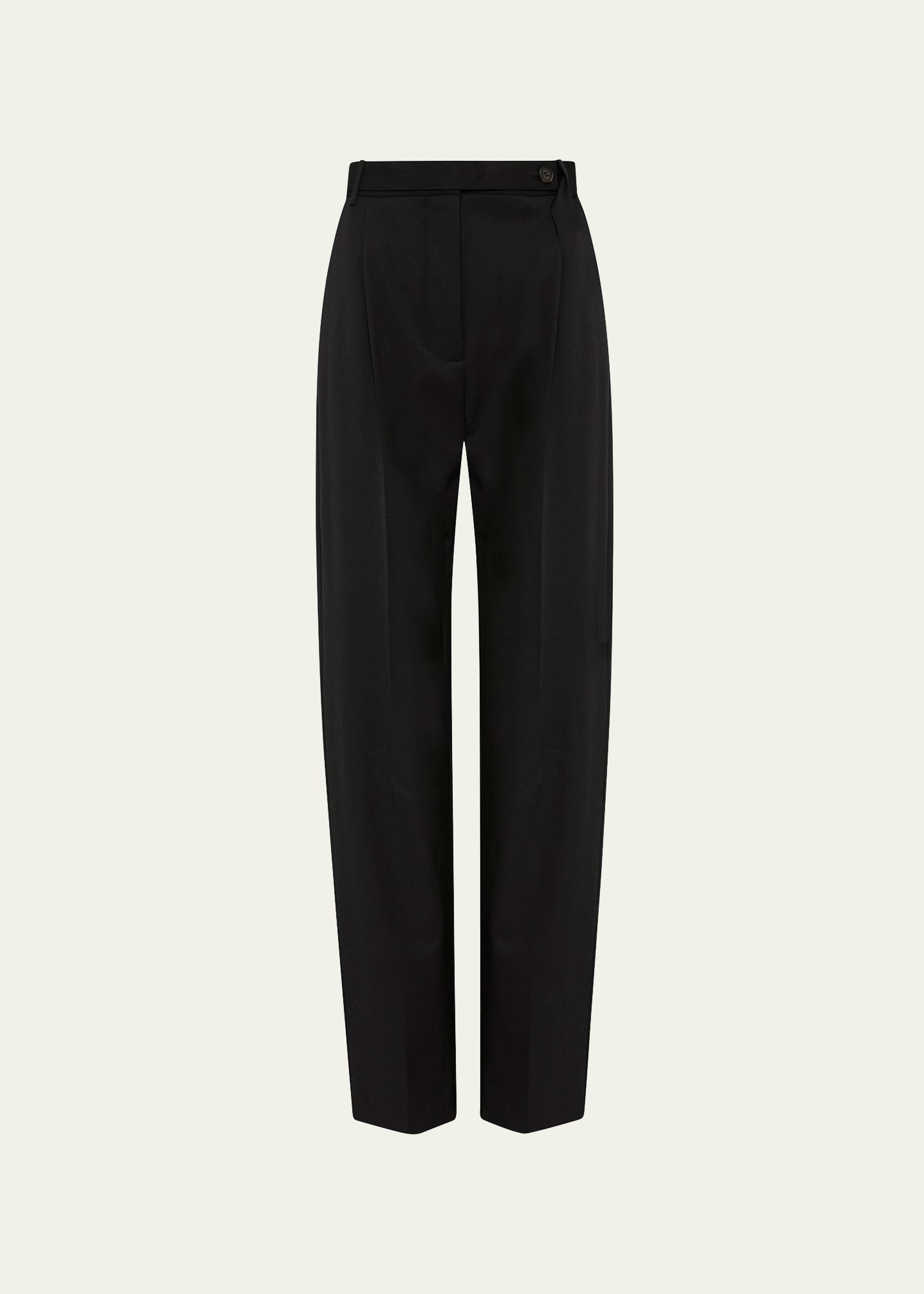 St Agni Belted Straight-leg Pants In Black