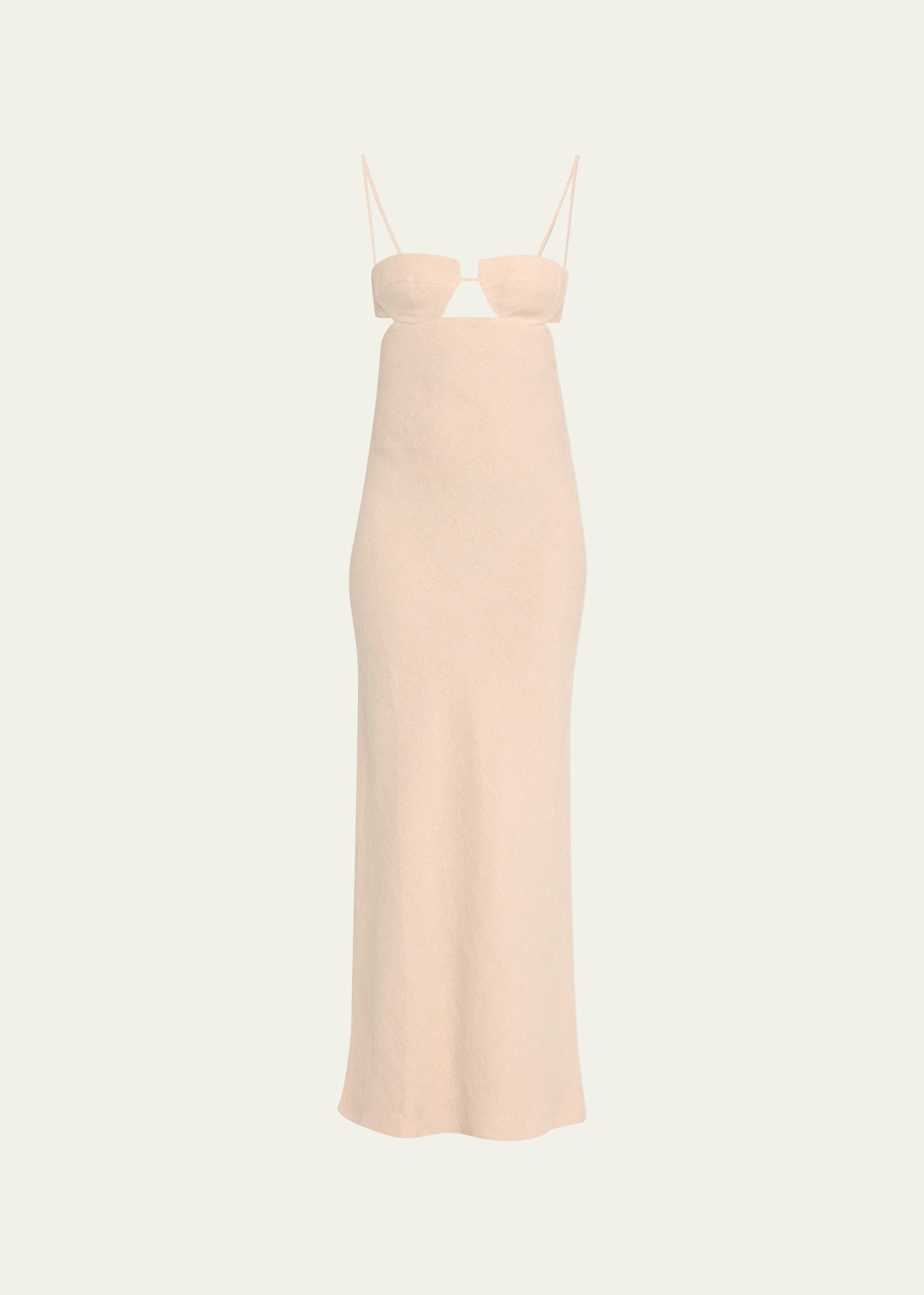 Shop St Agni Spaghetti Strap Maxi Dress In Natural