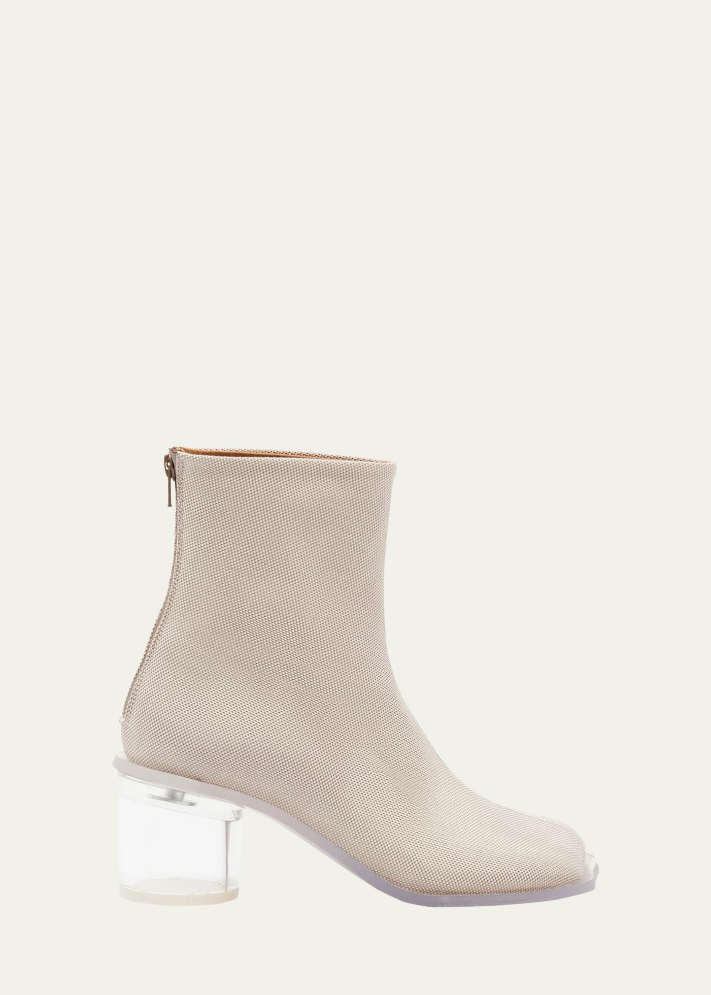 Anatomic Leather Clear-Heel Ankle Boots