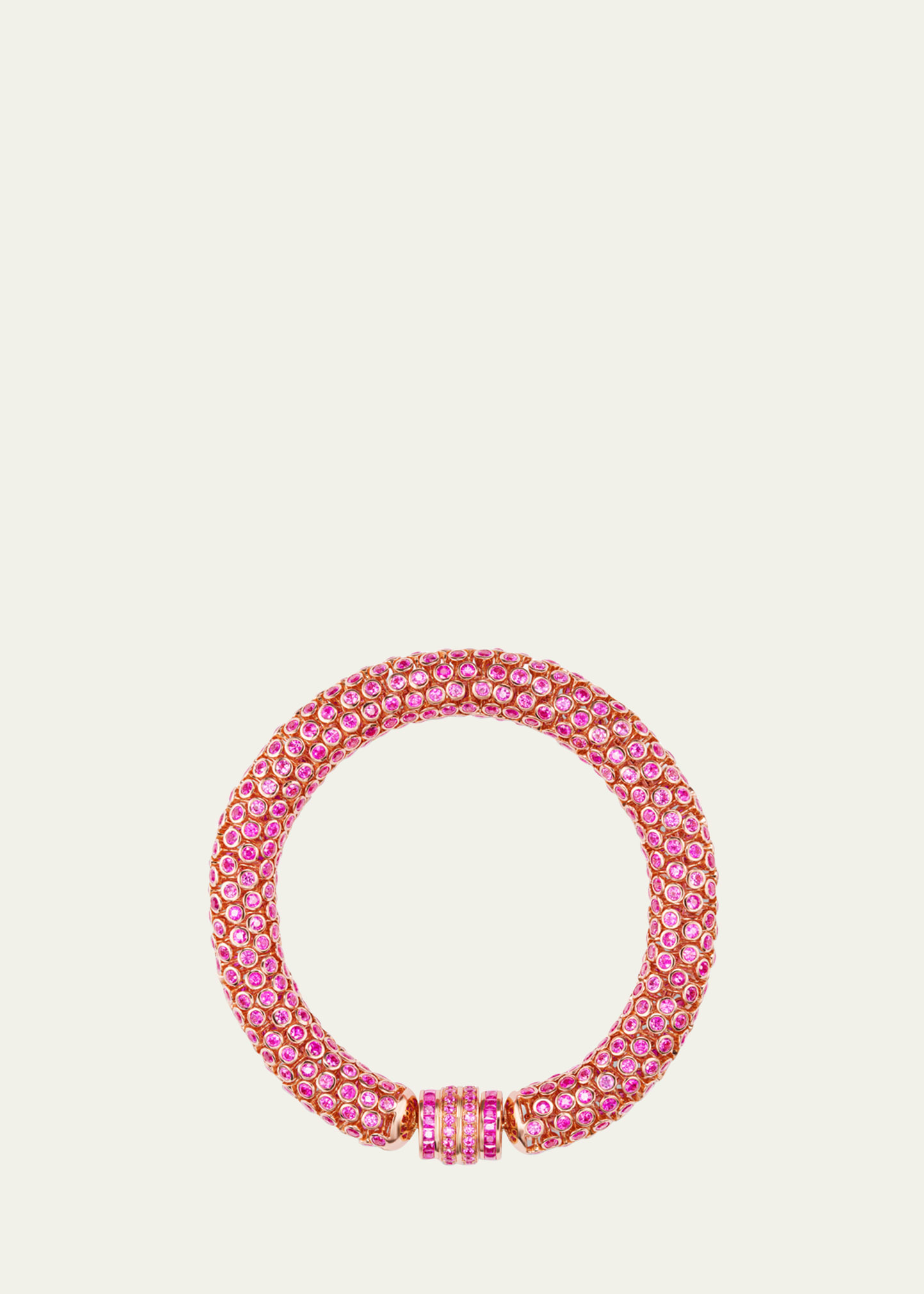 Gemella Jewels 18k Rose Gold Dancing Queen Pink Sapphire Bracelet