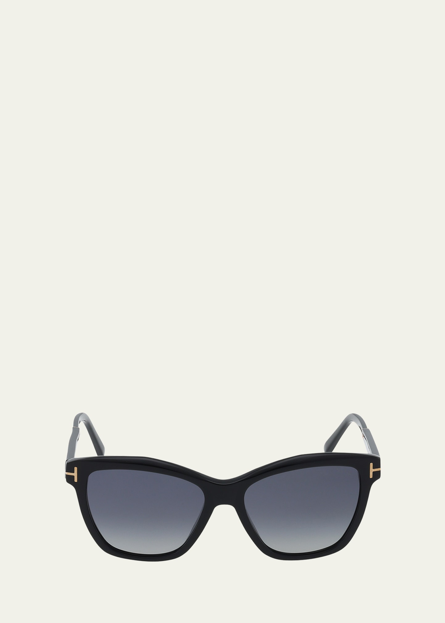 Tom Ford Polarized Acetate & Metal Cat-eye Sunglasses In Sblk/smkpz