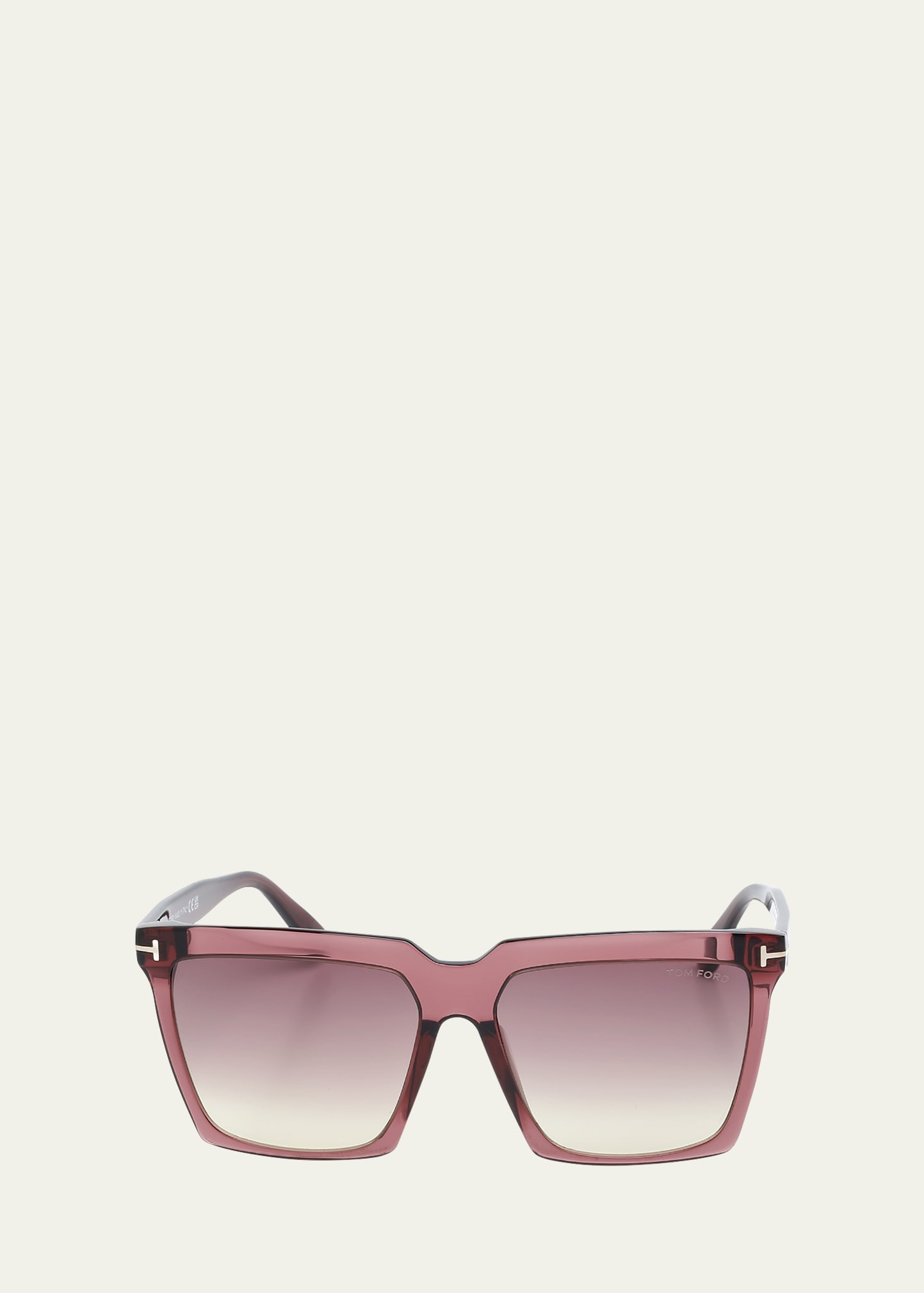 Tom Ford Gradient Acetate Square Sunglasses In Redo/bordg