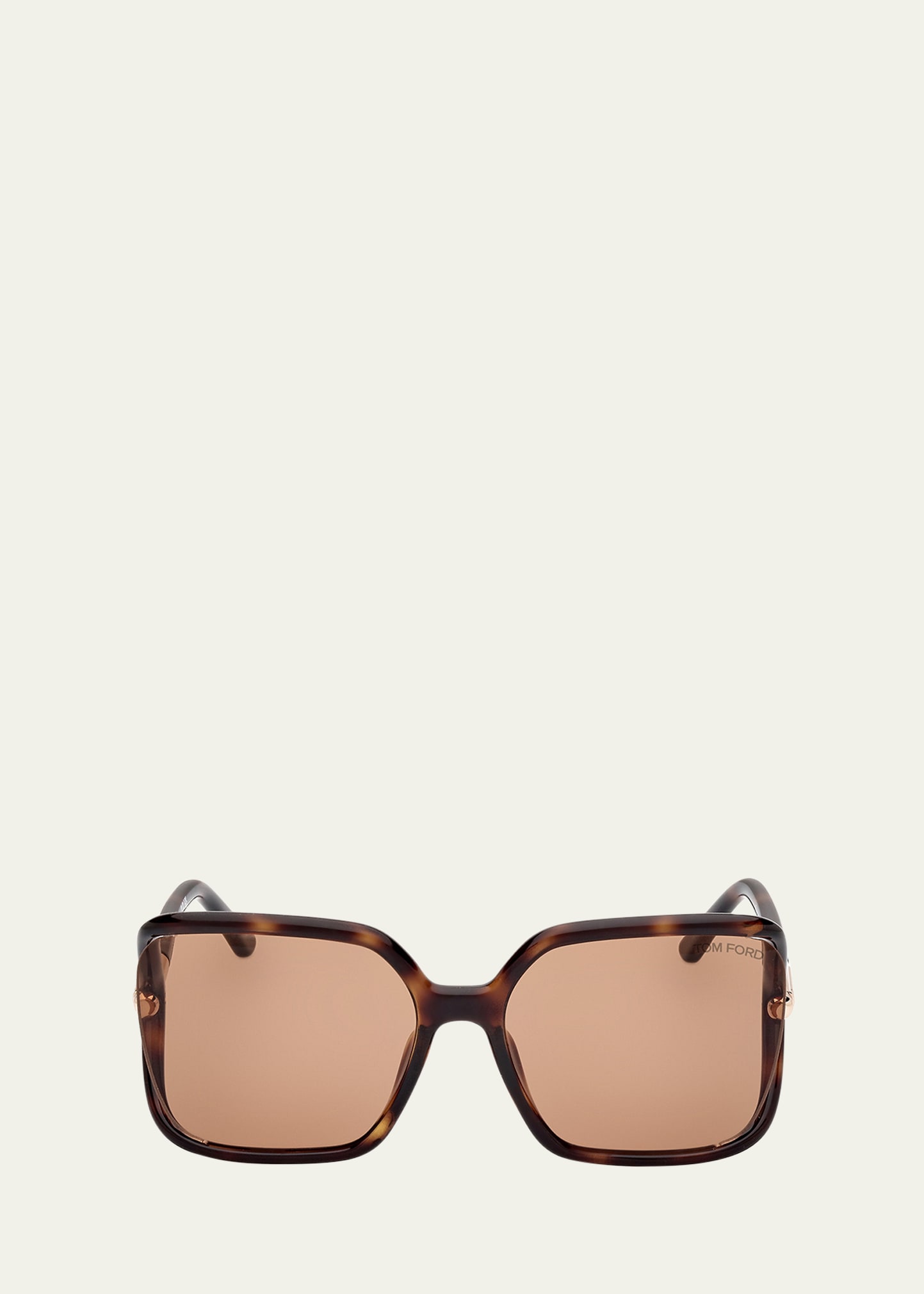 Tom Ford Cut-out Injected Plastic Rectangle Sunglasses In Dhav/brn